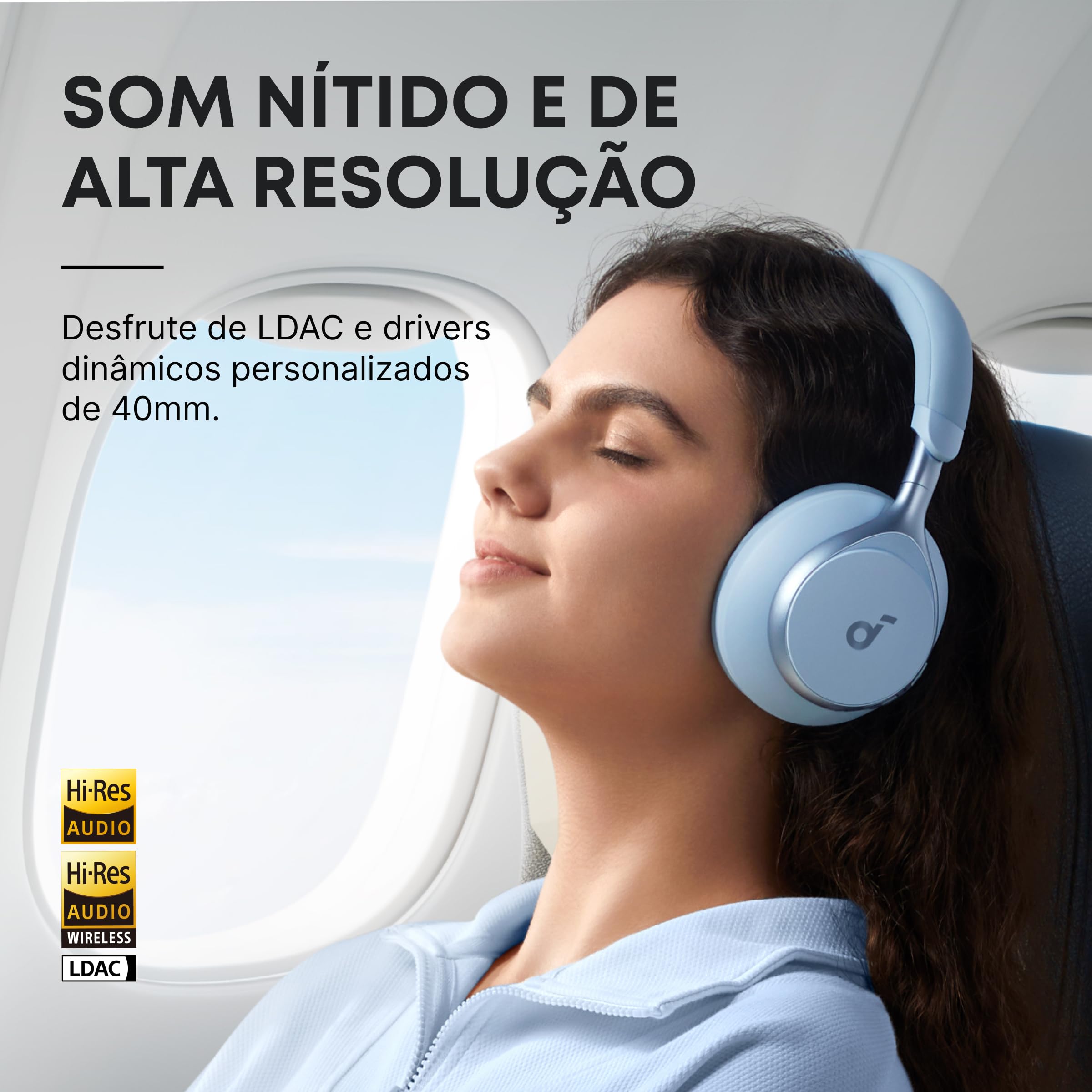 soundcore Space One da Anker, Fone de Ouvido Bluetooth 5.3 com ANC