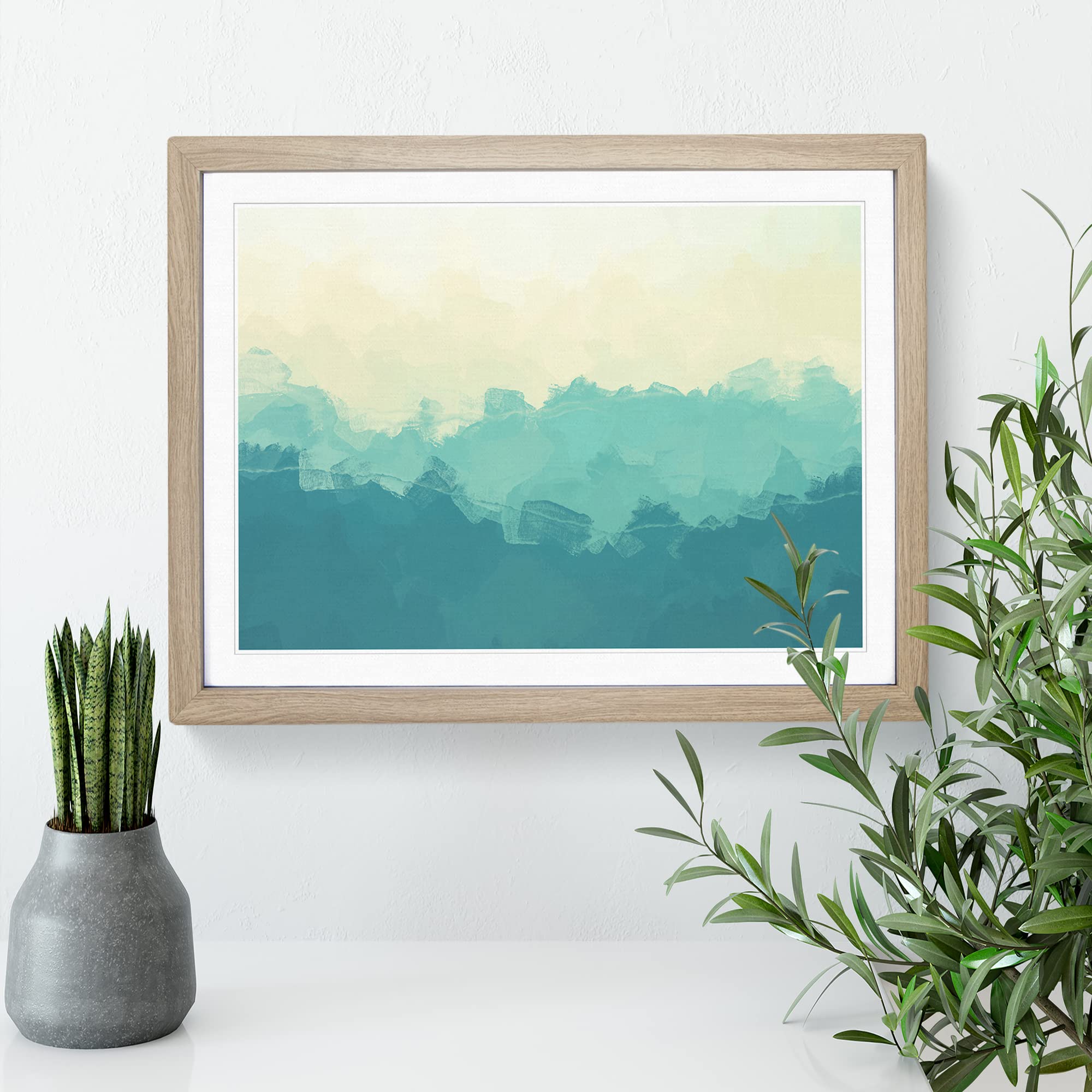 The Great Smokey Mountains In Abstract Modern Art Framed Print, Oak, A3 (46 x 34 cm) - Image 3