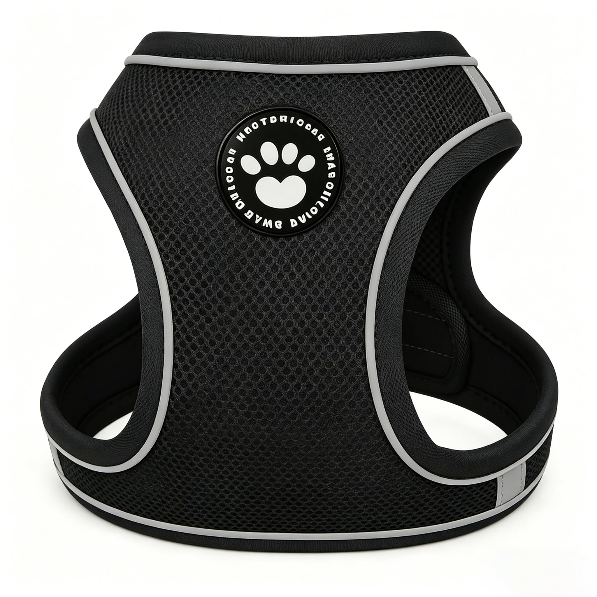 PaddingPaws Dog Harness Small Dog, Soft Mesh Breathable Puppy Harness, Waterproof, Reflective, No Pull, in Vest, Adjustable Harnesses for Dogs, Cats (Black-V2, XS)