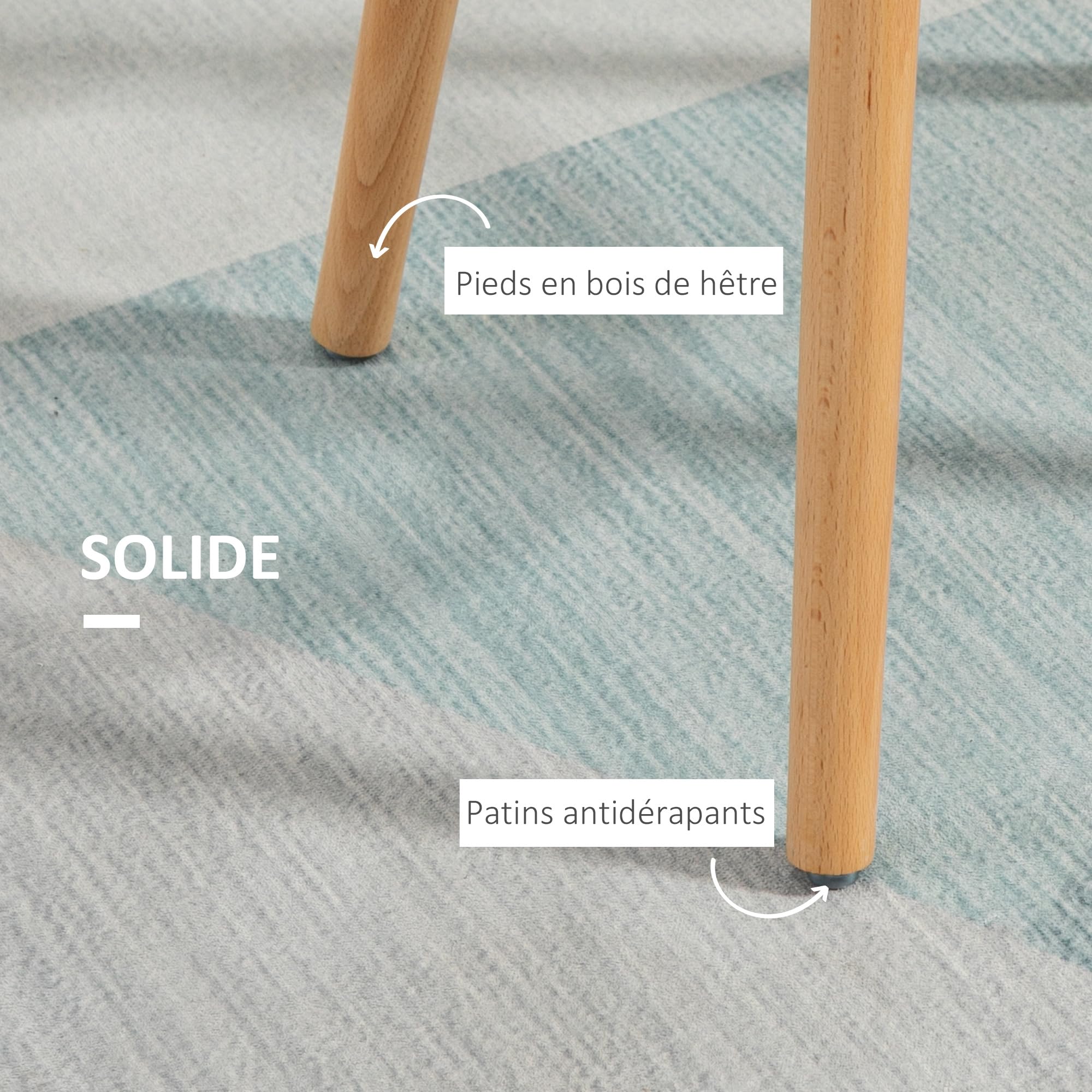 HOMCOM Lot de 4 Tabourets de Bar Style Scandinave Hauteur 70 cm Blanc