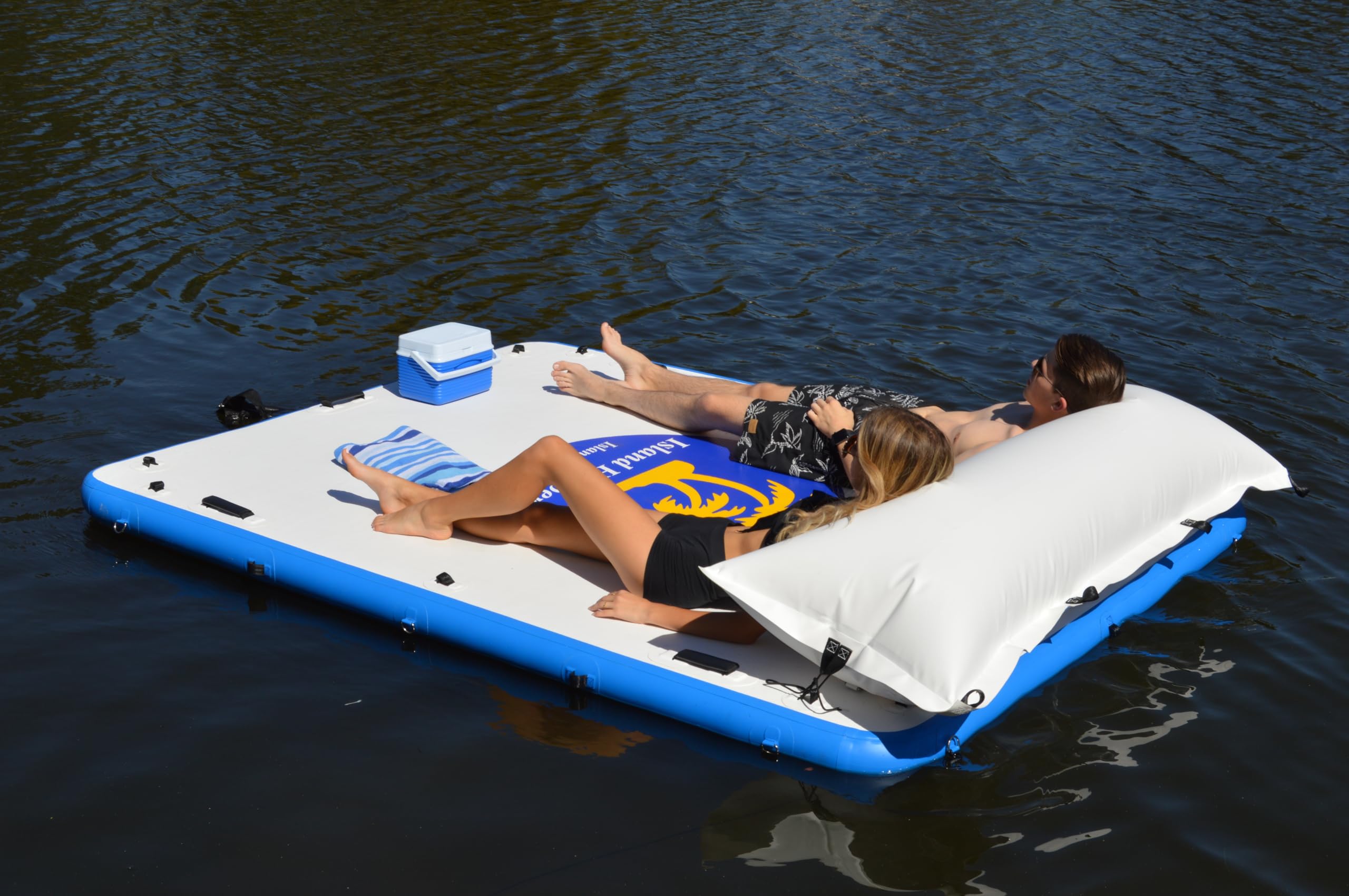 Island Hopper Island Buddy 8 Foot Inflatable Swimming Water Platform (Island Buddy 8' with Inflatable Pillow)