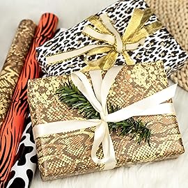 WRAPAHOLIC Wrapping Paper Sheet - 12 Sheets Snake Prints Design Folded Flat for Birthday, Party, Baby Showers - 19.7 Inch X 30 Inch Per Sheet