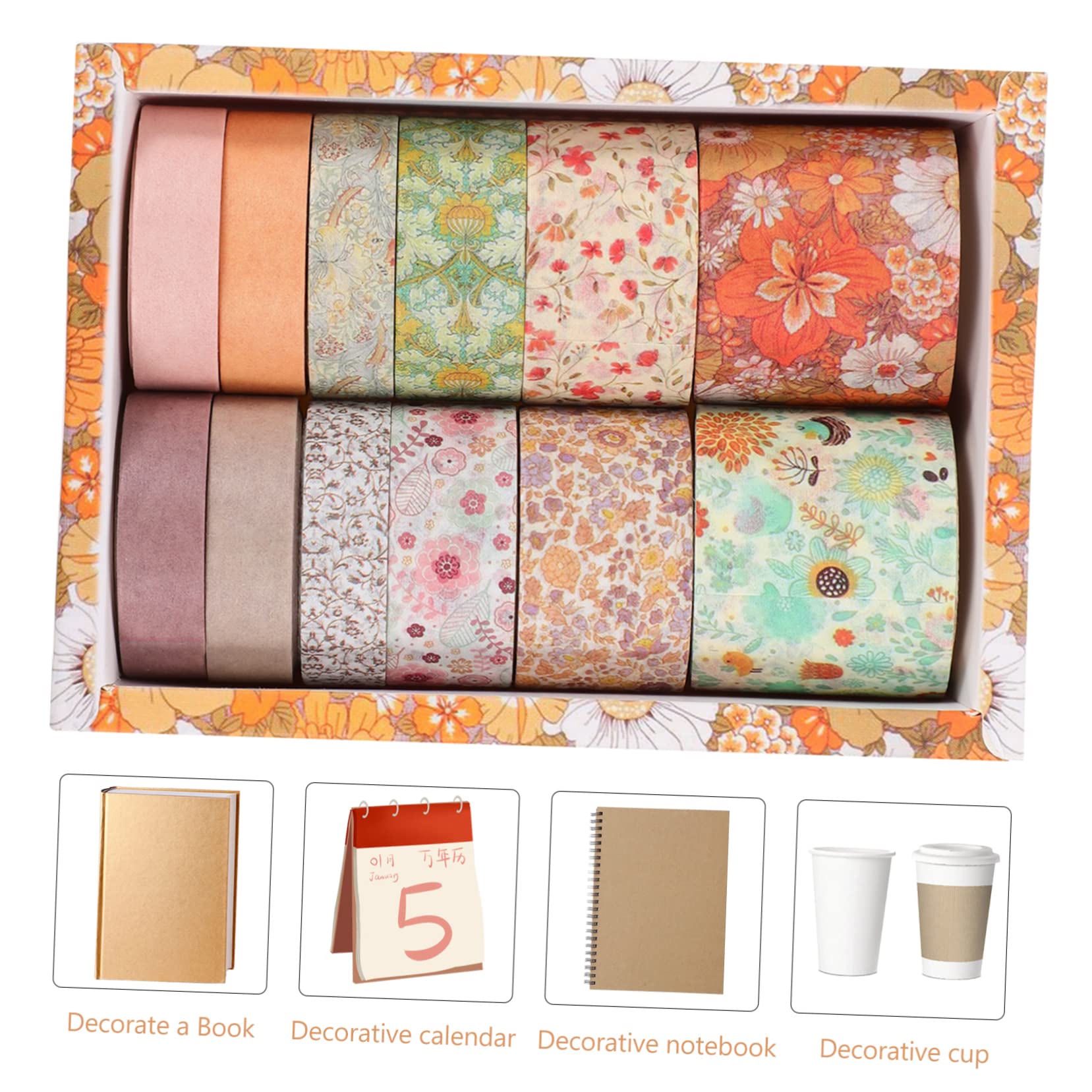 NUOBESTY 36rollen Dekoratives Washi Tape Kreative Klebebänder Für Scrapbooking Und Handarbeiten Blumenmuster Hochwertiges Mit Kleberückseite Für Party Und Buchdekoration