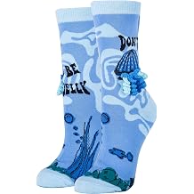 ooohyeah Women's Funny 3D Pop Up Novelty Crew Socks, Crazy Fun Silly Cotton Dress Socks Gift, Size 5-9