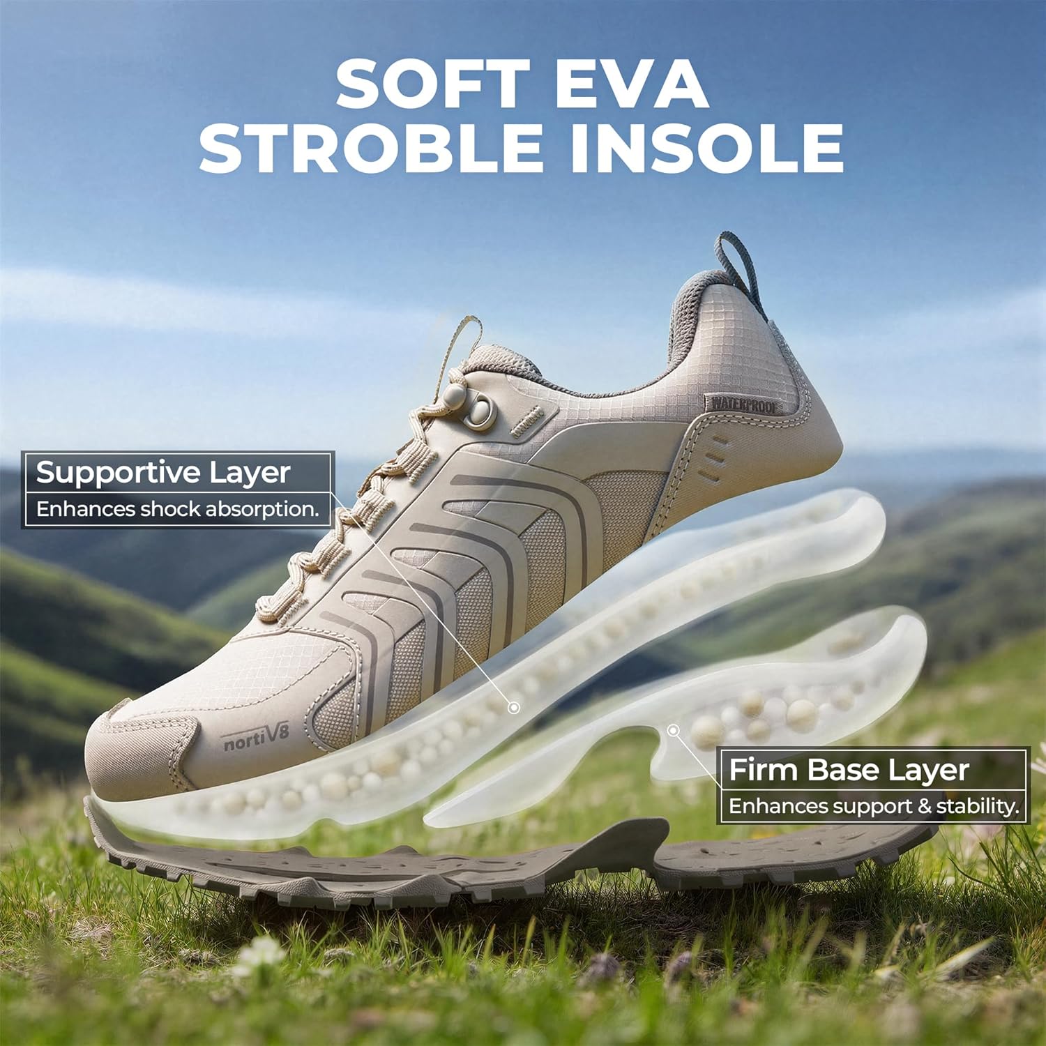 NORTIV 8 Women's Waterproof Hiking Shoes Lightweight for Walking All Day Comfort Non-Slip Outdoor Trekking Camping Climbing Fashion Sneakers Armadillo FieldLite - Image 7