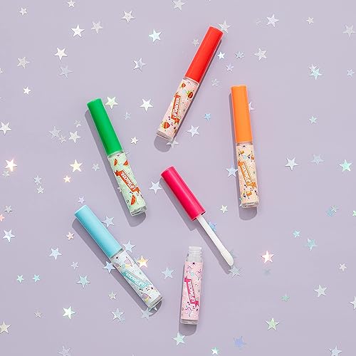 Miniatura 2 de Lip Smacker Holiday Original & Best Flavored Lip Gloss Party Pack, Tropical Punch, Sandía, Algodón de Azúcar, Azúcar Hilado, Fresa