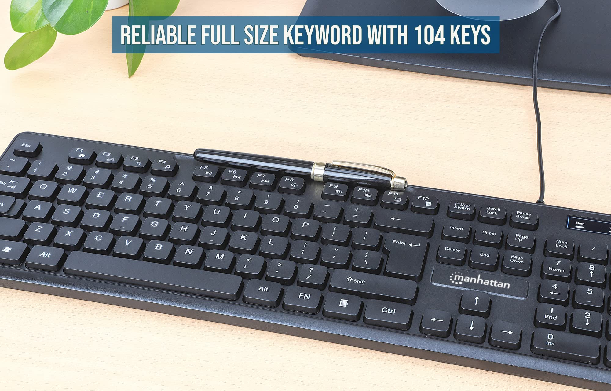 Amazon.com: MANHATTAN USB Wired Computer Keyboard - with 4.5