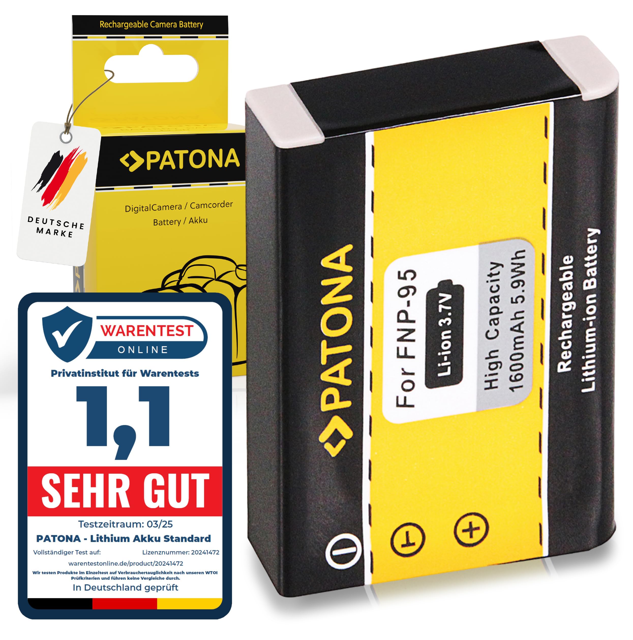 PATONA Battery NP-95 compatible with Fuji FinePix F30 Real 3D W1 X100,