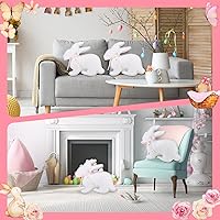 Vista 6 de 2 piezas de almohada de conejo de Pascua para abrazar, abrazable, almohada de conejo abrazable, decoración para Pascua, Navidad, cumpleaños