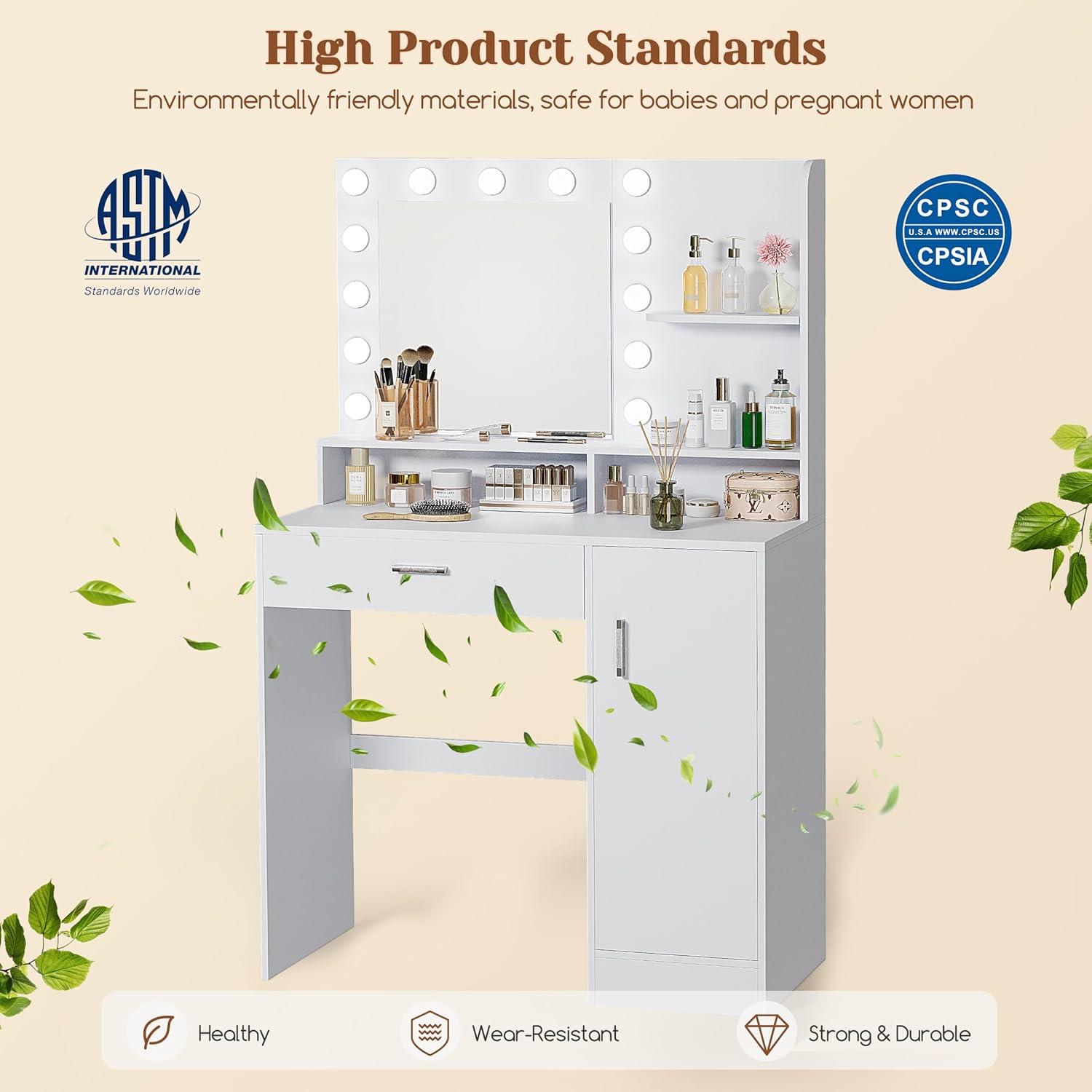 High Product Standards for Decofy Vanity Desk