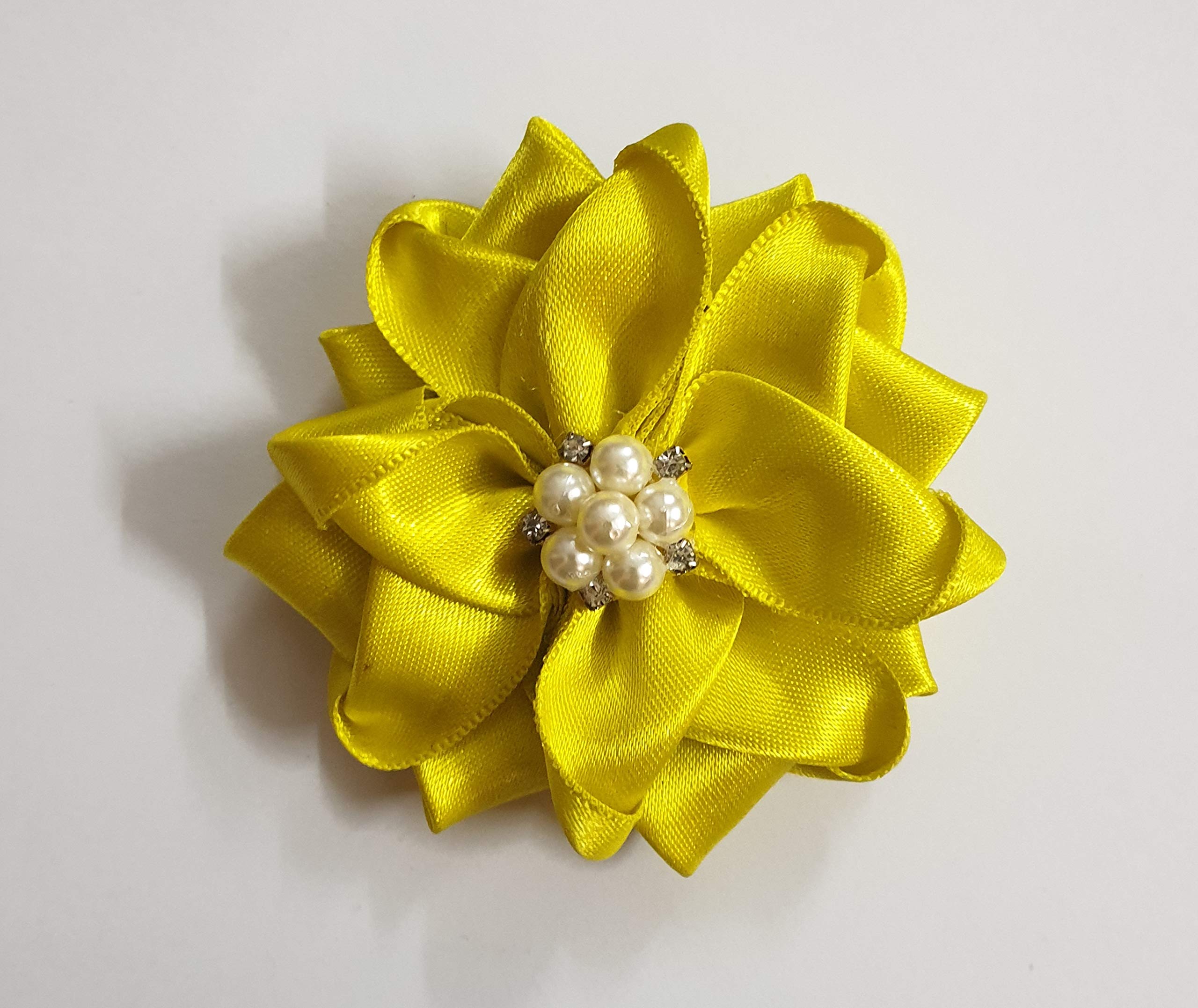 Belleza Crafting with Creativity Yellow Color Flower Hair Clip with Pearl and Crystal stone flower in between (Pack of 1) (B07Z2KML5M) Amazon Price History, Amazon Price Tracker