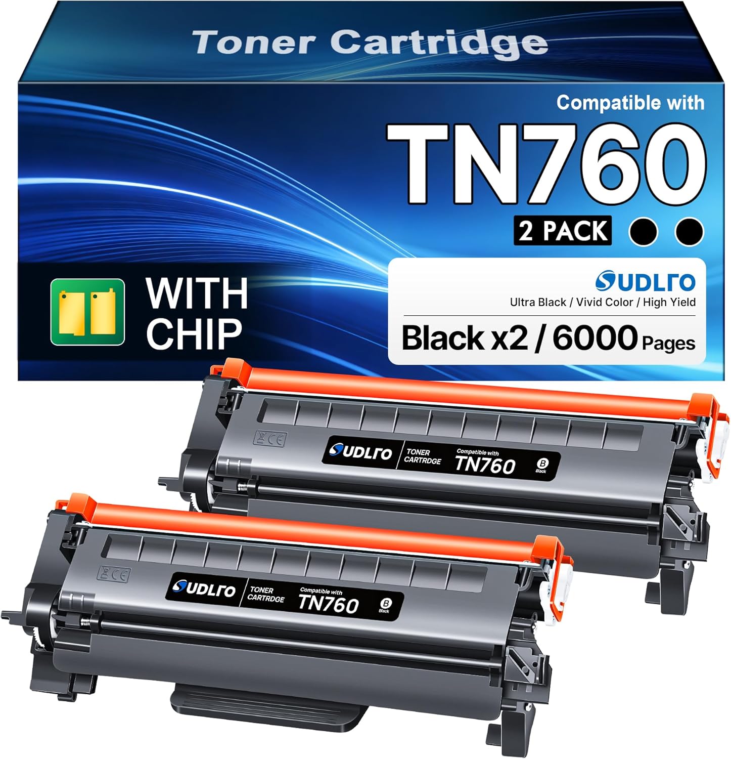 TN760 Toner for Brother Printer - Replacement for Brother TN760 TN-760 TN-730 TN730 Toner Compatible with MFC-L2750DW HL-L2370DW MFC-L2710DW HL-L2350DW HL-L2390DW DCP-L2550DW Printer (2 Black)