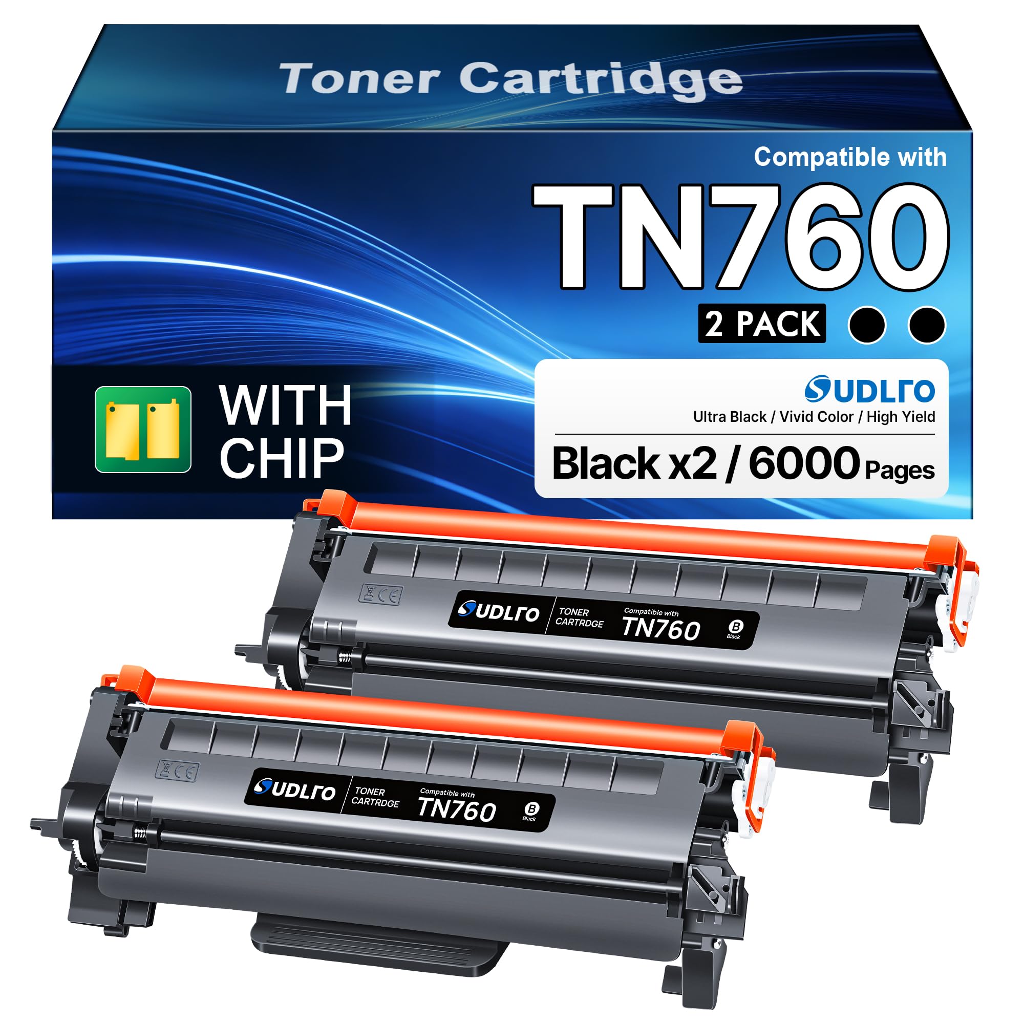 TN760 Toner for Brother Printer - Replacement for Brother TN760 TN-760 TN-730 TN730 Toner Compatible with MFC-L2750DW HL-L2370DW MFC-L2710DW