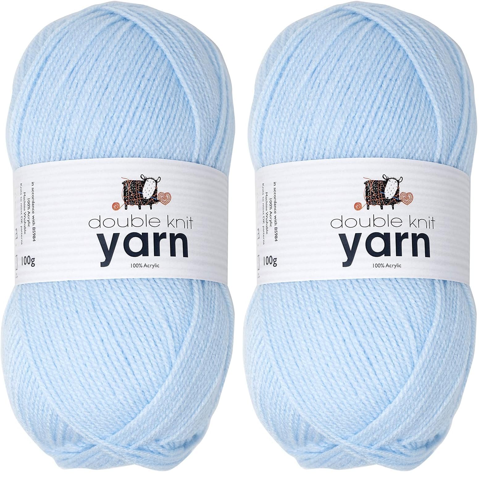 KORBOND DK Black Yarn - 100g Acrylic Wool - Lightweight, Hypoallergenic & Durable Double Knit Crochet Yarn Knitting Wool (290m Total) — view 24