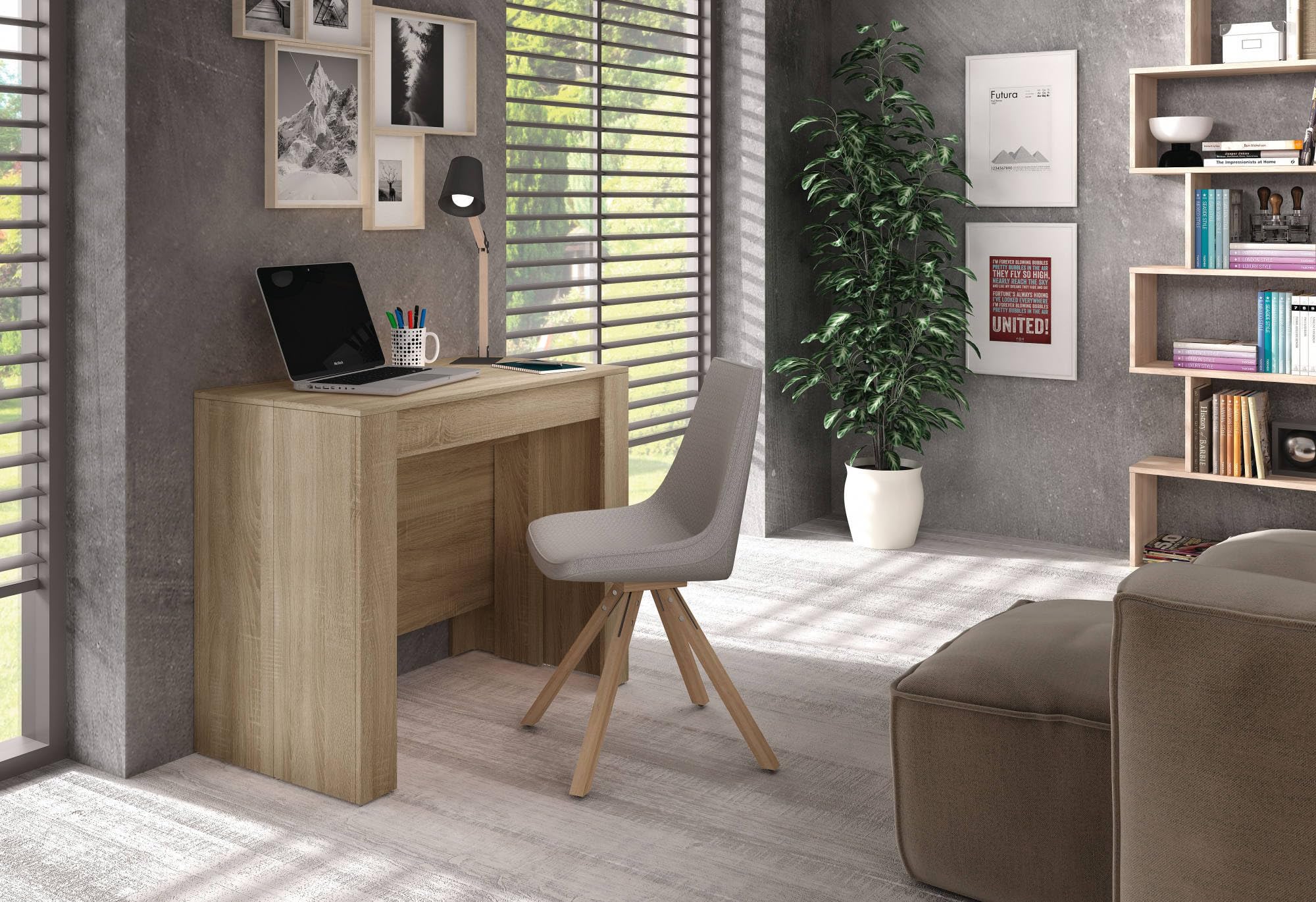 Dmora - Consolle allungabile Compton, Tavolo da pranzo allungabile, Ripiano con allunghe multiuso estensibile fino a 10 posti, 51/237x90h78 cm, Rovere