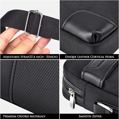 Vista 6 de iKammo Bolso cruzado pequeño para hombre, bolso de hombro tipo mensajero, bolso lateral de viaje, cartera para hombre
