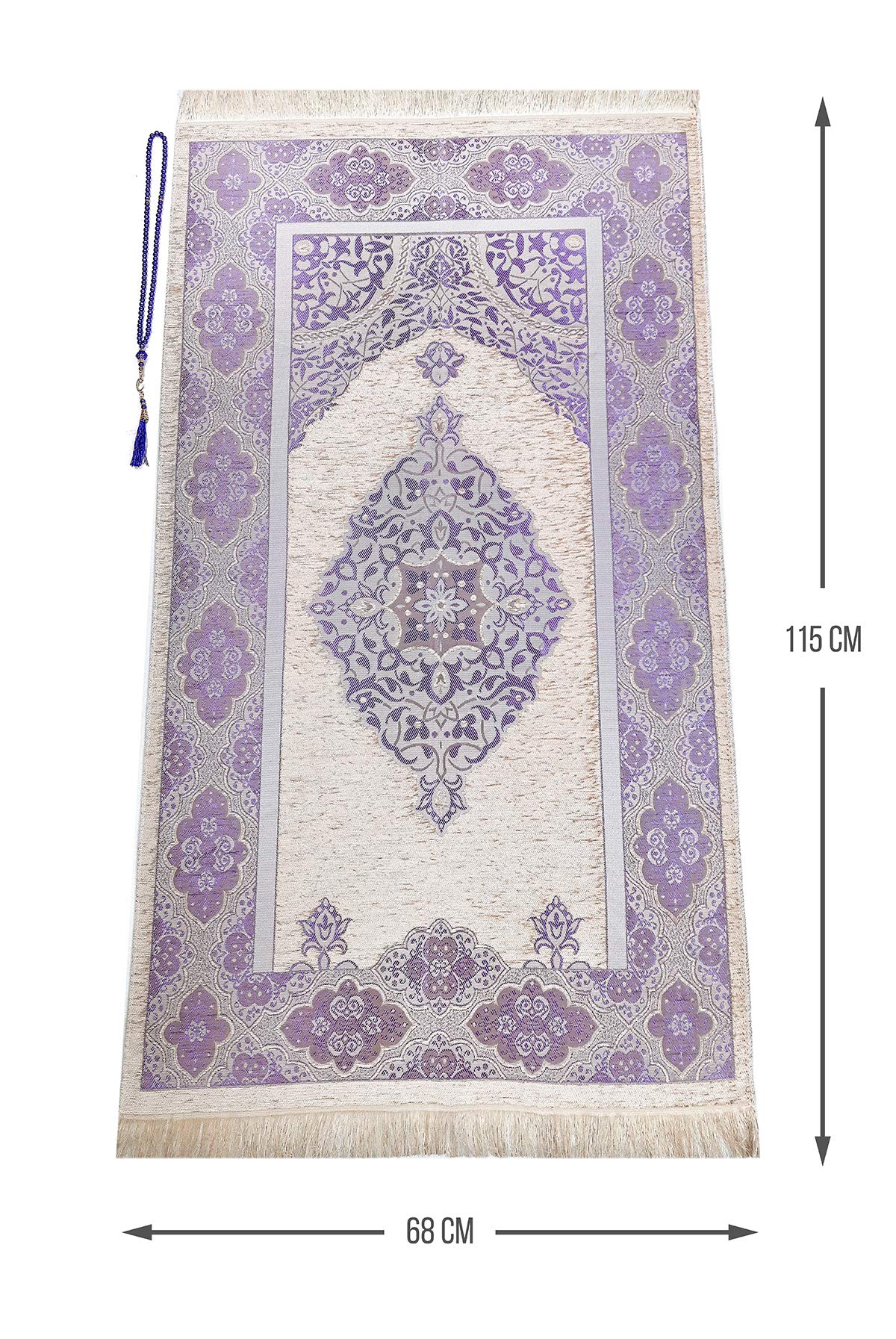 Miss Tesettür ihvan online Muslim Prayer Rug with Prayer Beads, Janamaz, Soft Sajadah - Image 2