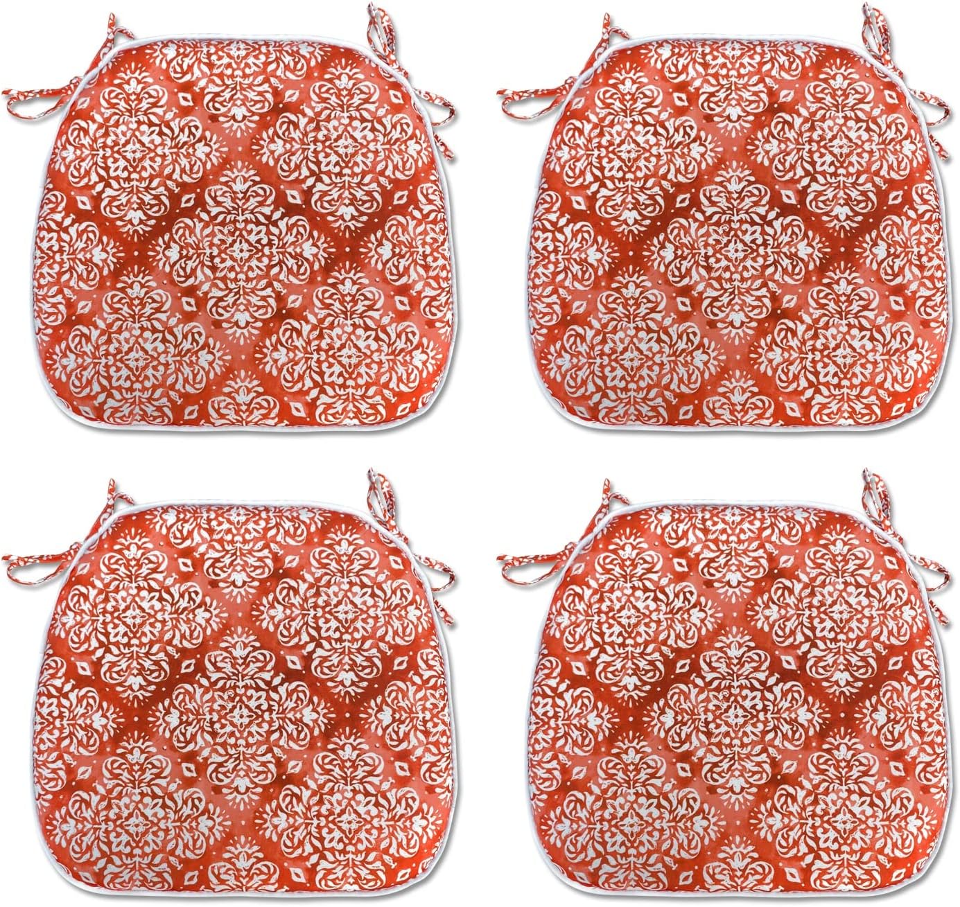 FBTS Prime Outdoor Seat Cushions Set of 4 Patio Chair Cushions with Ties 16x17 Inch