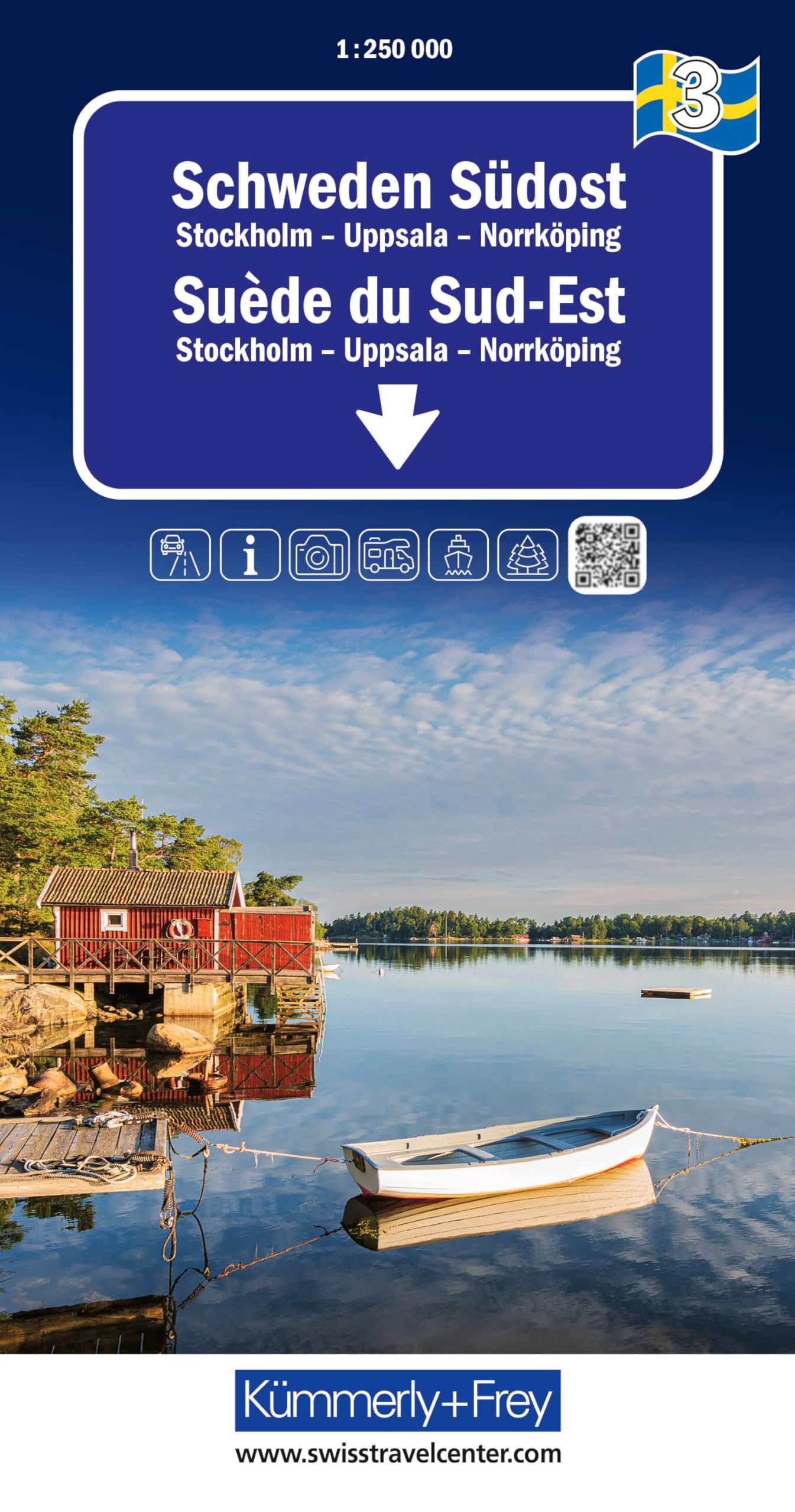 3 Sweden Southeast Road Map: Stockholm-Uppsale-Norrköping (Regional maps - Sweden)