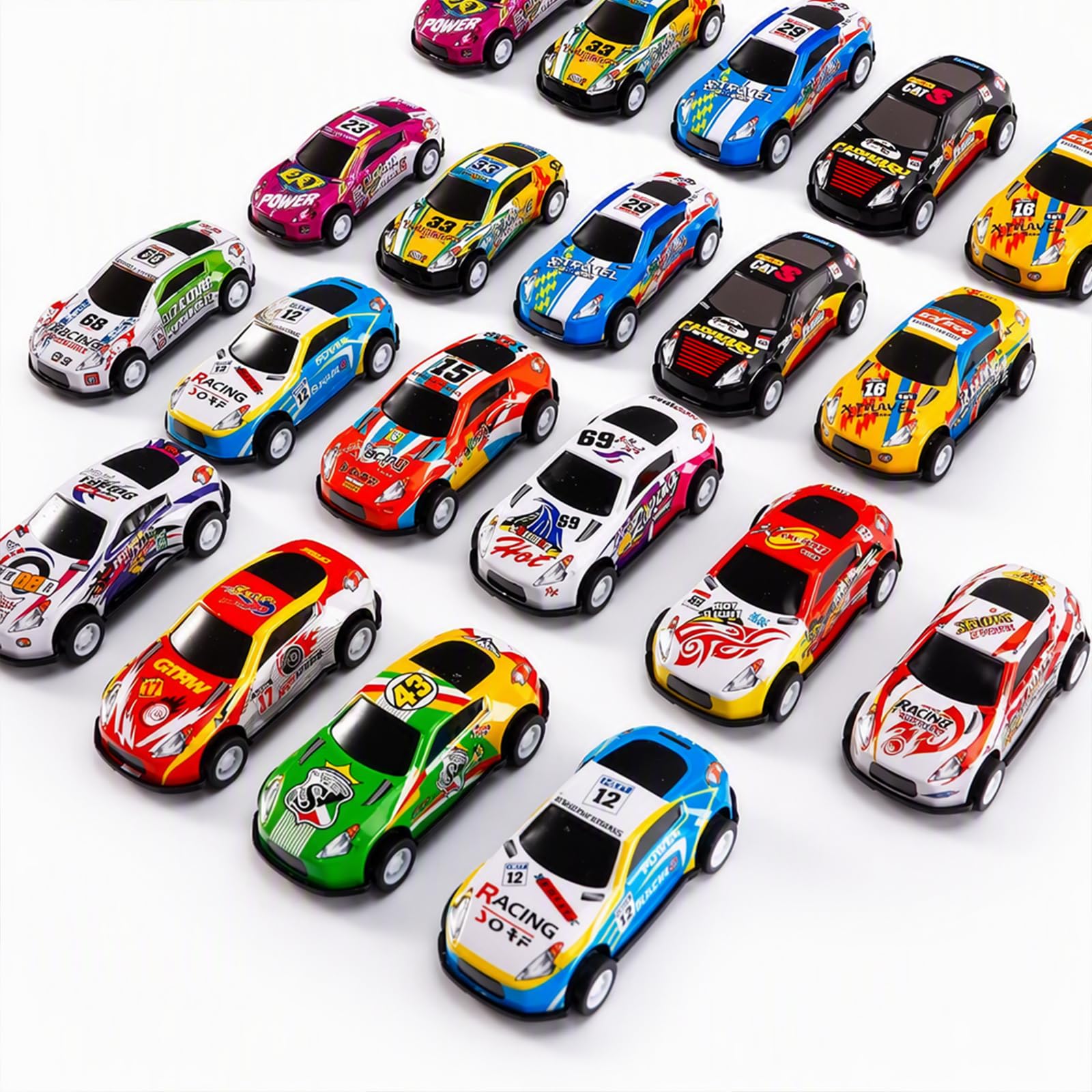 Dfiupdn 20‑Pack Pull‑Back Mini Vehicle Set, Pull Back Cars
