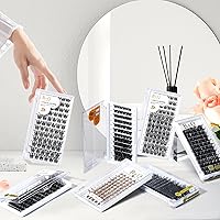 Vista 6 de Extensiones de pestañas rizadas en racimo D, para colocar uno mismo. Mezcla de 0.31 a 0.63pulgadas, 72 racimos de pestañas rizadas C, D, B&Q LASH