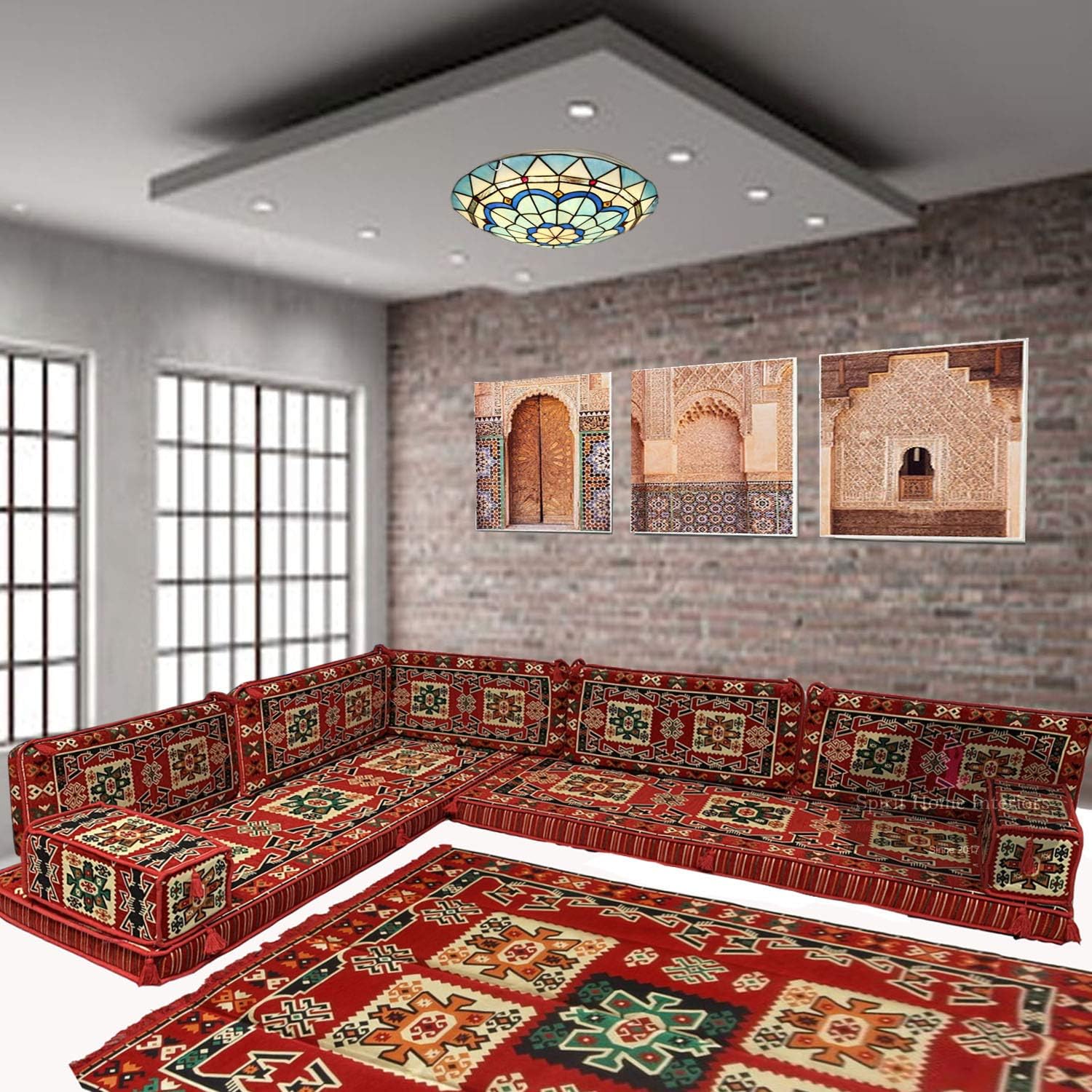 Corner sofa floor cushions majlis seating bohemian furniture bench cushions
