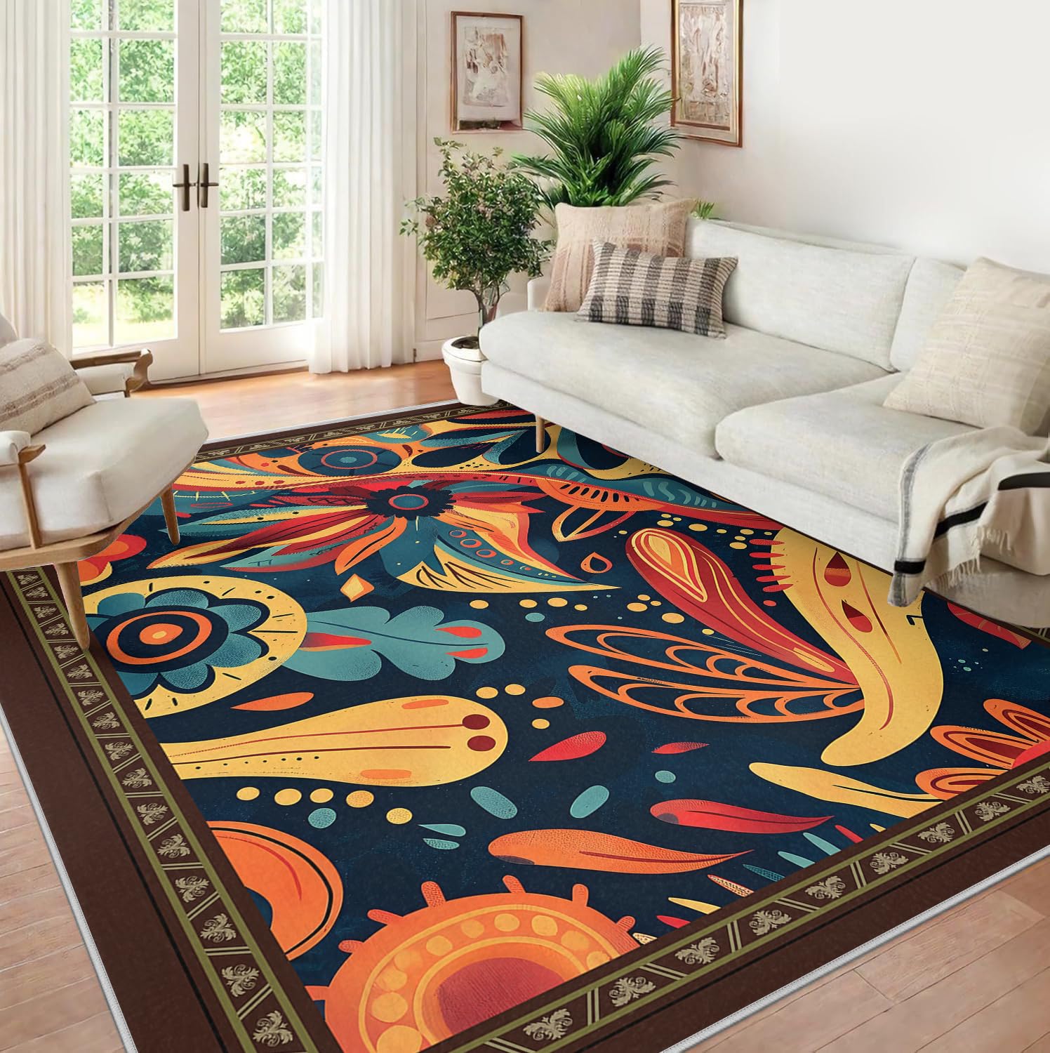 Alfombras Bohemias Lavables 180x270 Alfombra Colorida Dormitorio