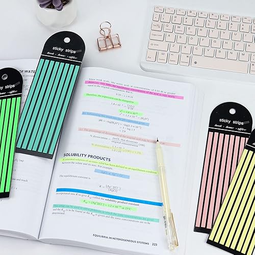 Miniatura 5 de Cinta iluminadora transparente, 1280 pestañas adhesivas translúcidas, tiras largas de resaltado, marcadores de página, pestañas de índice para