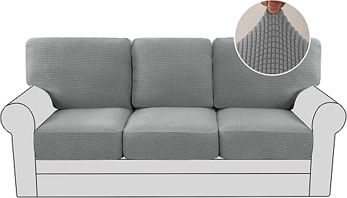 Miniatura 27 de H.VERSAILTEX Fundas de Sofá de Amor de Varias Piezas para Sofá de 2 Cojines, Fundas de Cojín de Sofá de Alta Elasticidad, Tela de Sarga Texturizada