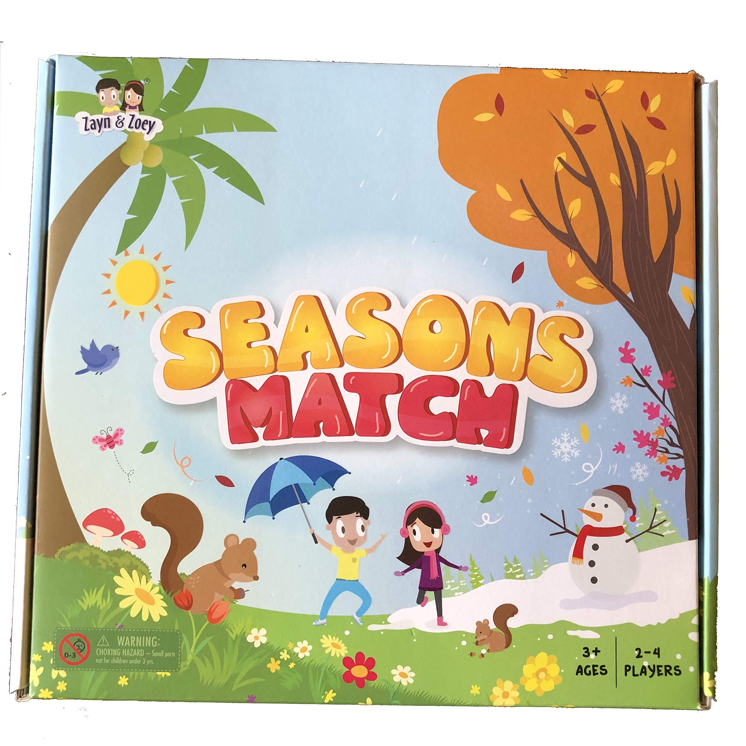 Zayn & Zoey Seasons Match Board Game With Spinner, Matching Board Game, Childrens Early Learning Educational Game (Ages 3 To 6 Years)