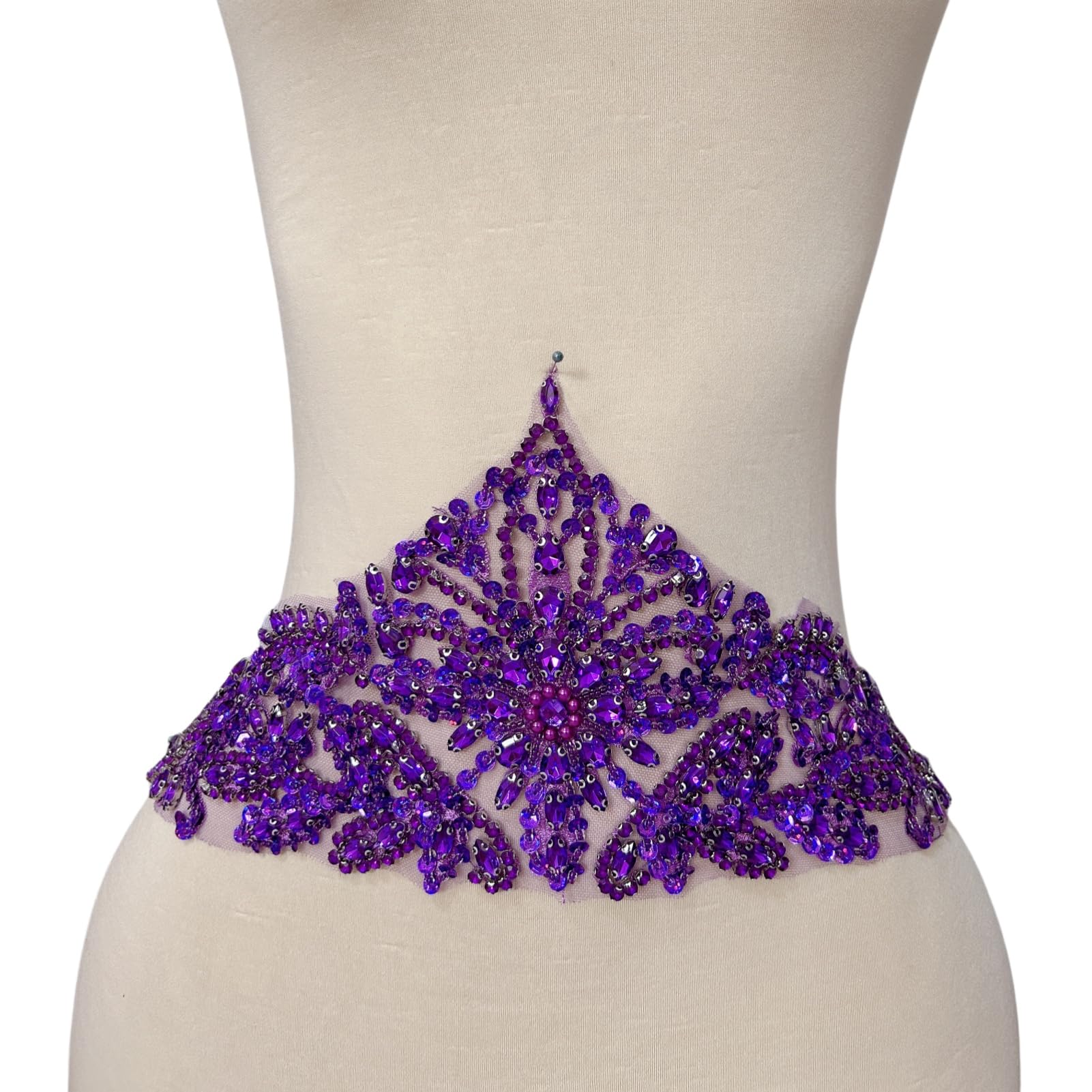 Photo 1 of Bridal Rhinestone Crystal Applique Wedding Dress Sash