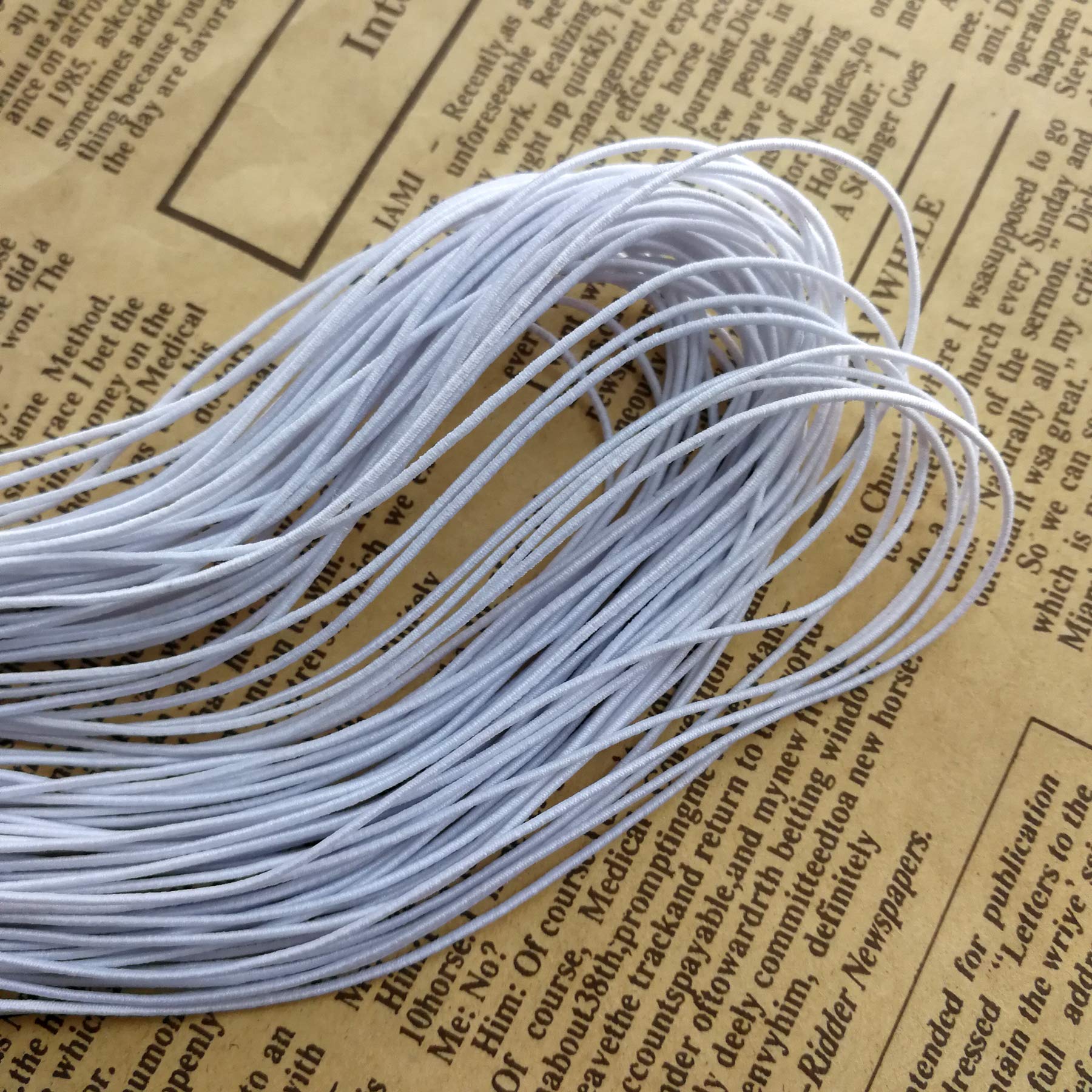 Amaney - Cordón elástico blanco de 0,8 mm para abalorios, cuerda elástica para manualidades, para hacer joyas, 20 m