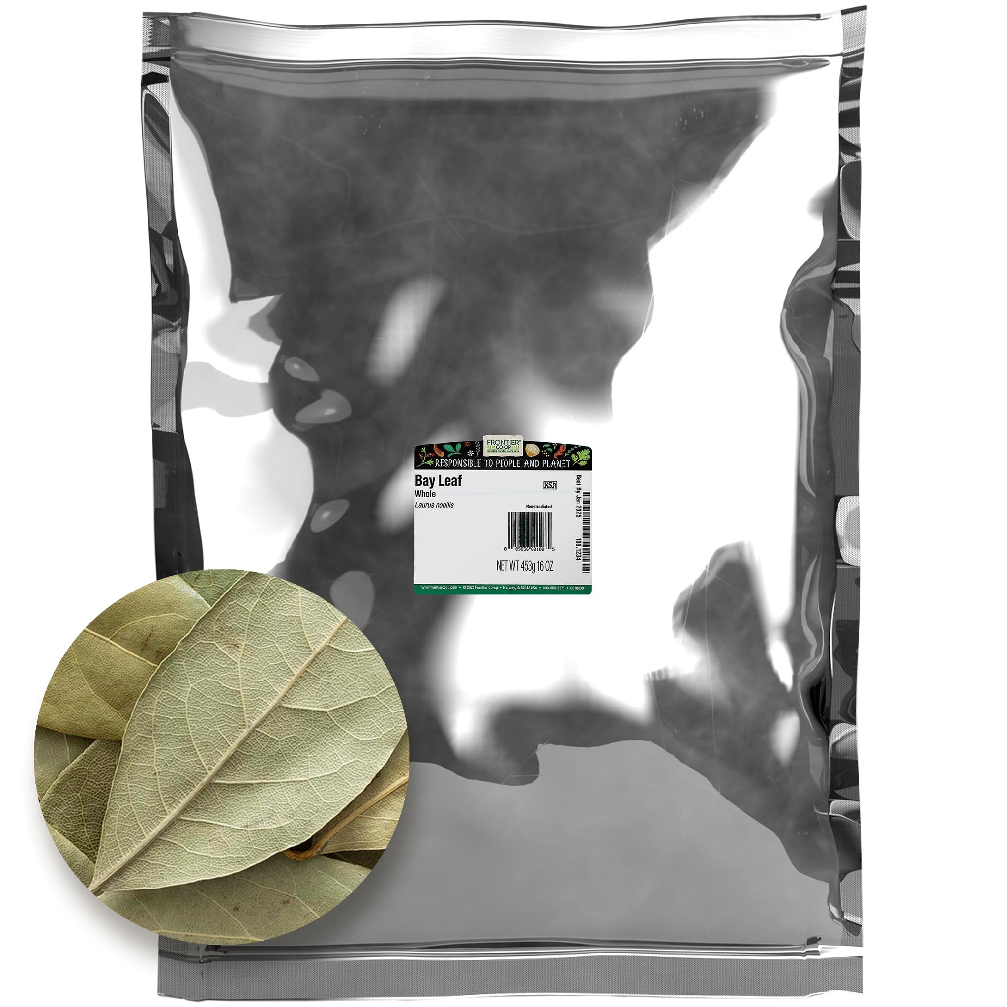 Frontier Bay Leaf Whole, Sele Grade, 16 Ounce Bag
