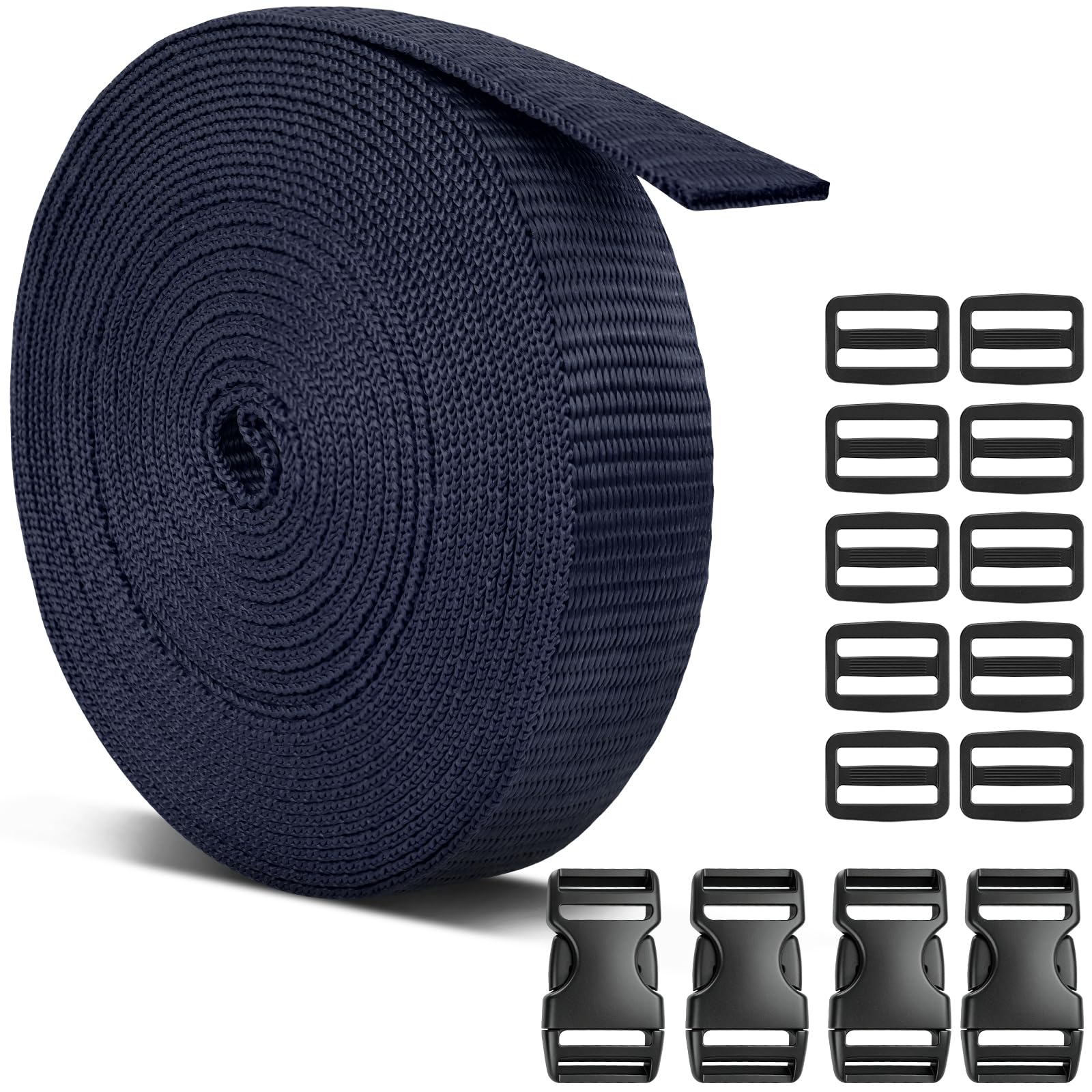 Black Webbing Straps - 10 Yards, 1" Wide -12