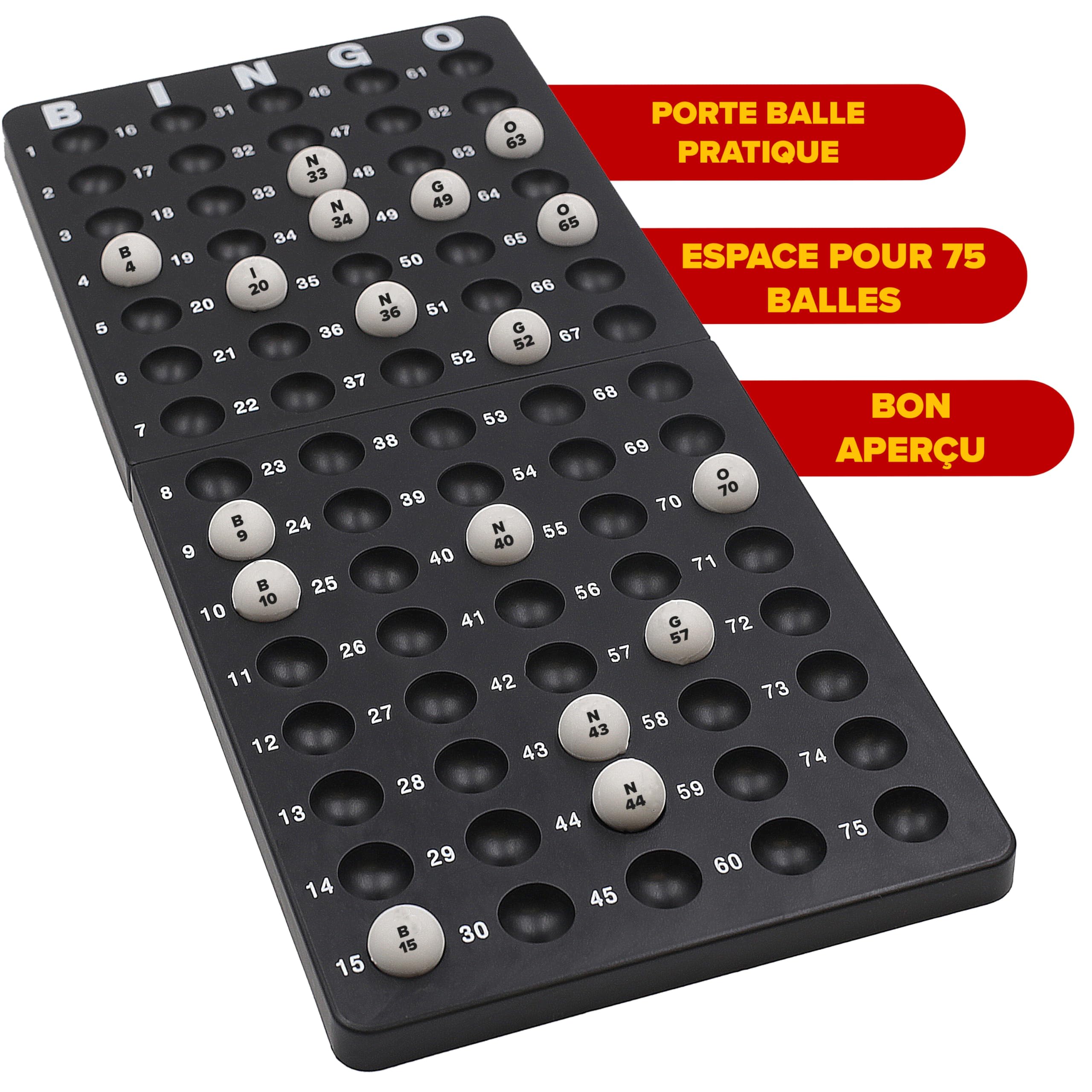 Grand Jeu De Bingo En Métal Doré - 150 Jetons, 75 Balles, Plateau Bois, 18 Cartes Stables + 500 Cartes Papier