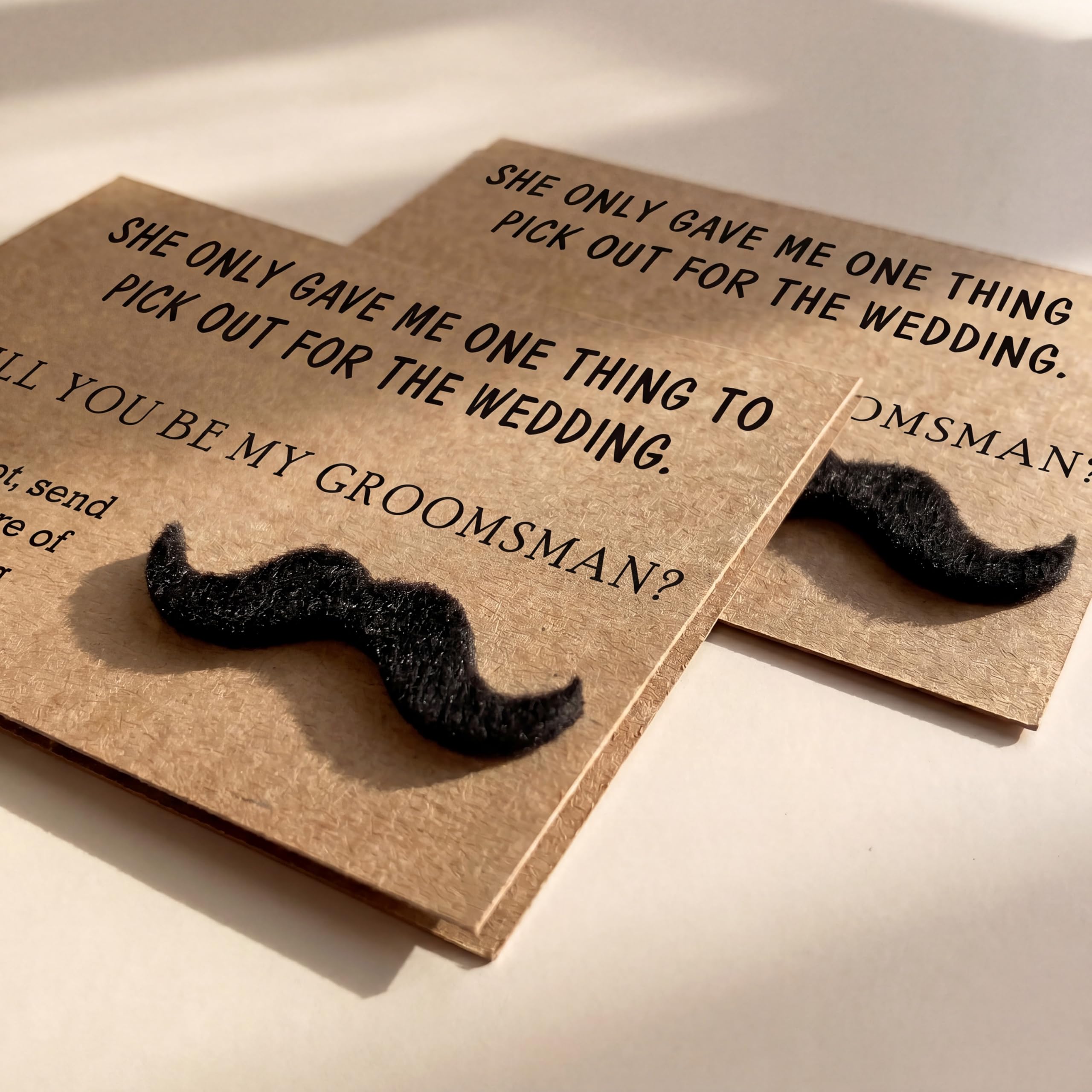 Tarjetas de propuesta de padrinos de boda con bigote, juego de 8 con sobres de 5 x 7 pulgadas, divertidos regalos de propuesta de padrinos de boda para boda
