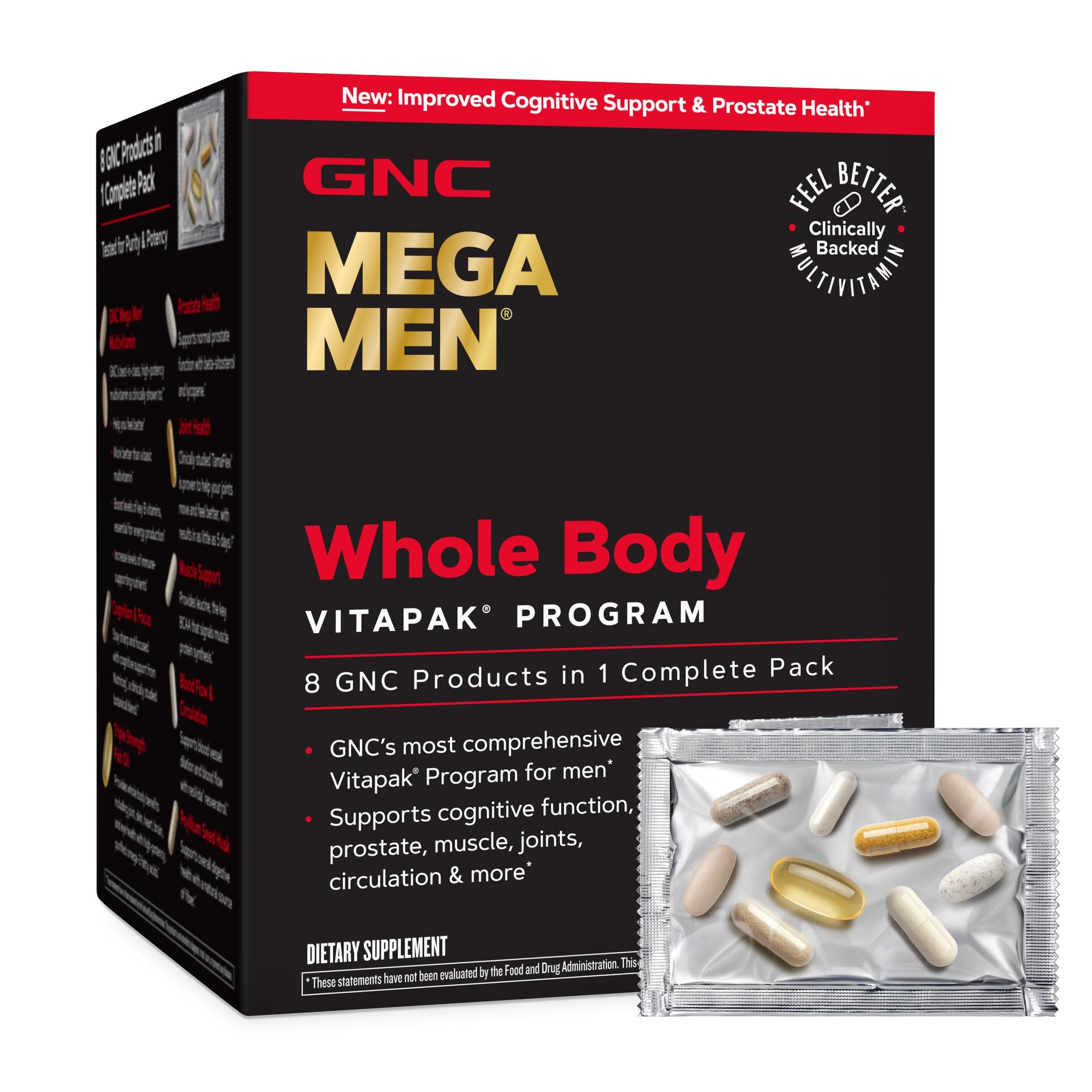 GNC Mega Men Whole Body Vitapak Program for Men, 30 Servings