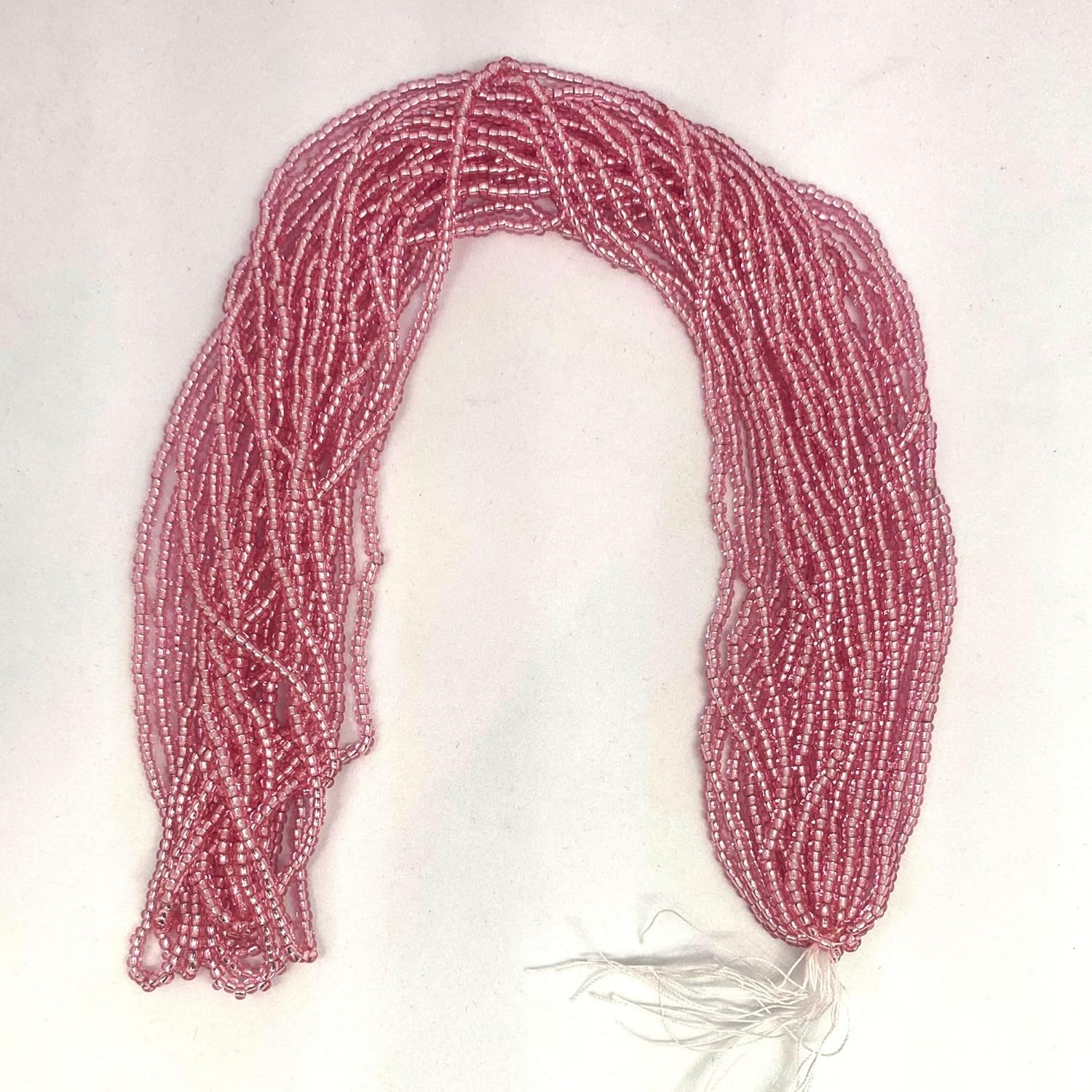 Czech 11/0 Glass Seed Beads, Silver Lined - 12 String Hanks, Multi Colors (Pink)