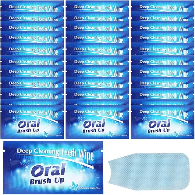 50PCS Disposable Wipe Oral Finger Brush Up Teeth Cleaning Tools Teeth Whitening Strips for Oral Deep Cleaning Treatments