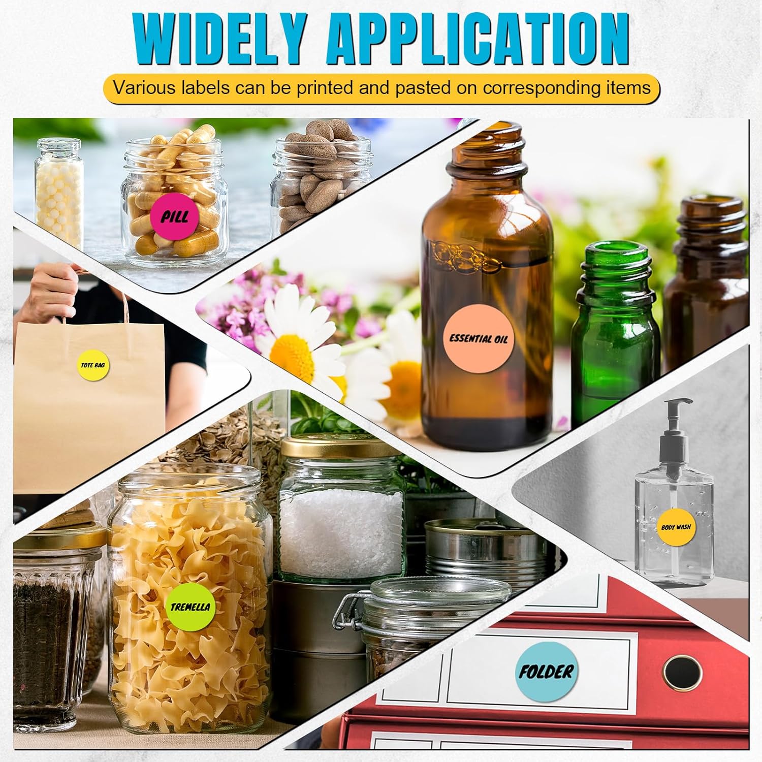 Ctosree 500 Pcs/ 1 Roll Thermal Sticker Labels Self Adhesive Direct Thermal Labels Multipurpose Printer Stickers for DIY, Name Tag(Round,1.5 Inches,Vibrant Color) - Image 7