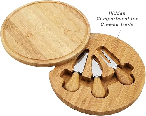 Miniatura 5 de Picnic at Ascot Tabla de quesoembutidos de bambú con licencia oficial universitaria grabada con láser con juego de cuchillos y marcadores de queso