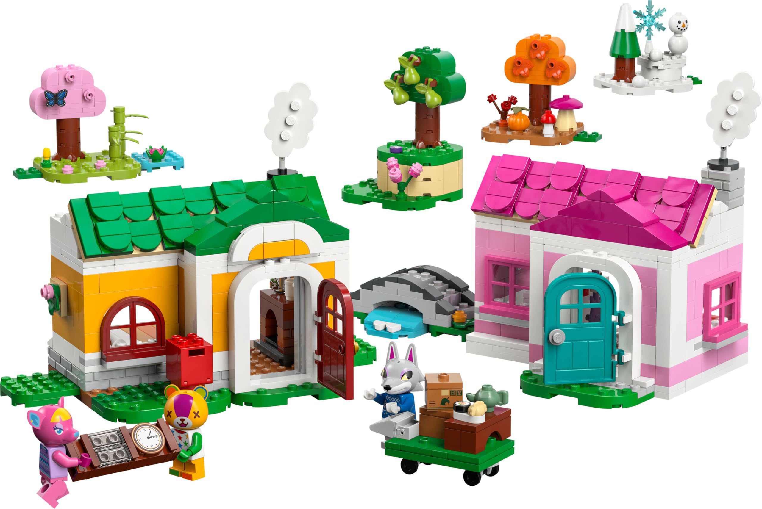 LEGO Animal Crossing Les Maisons Créatives : au Gré des Saisons - Jouet 2-en-1 - Minifigurines de Miro, Rosanne & Pierrot - 2 Maquettes de Maison - Cadeau Fille, Garçon, Fans de Jeux Vidéo 7 ans 77057