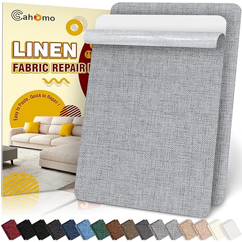 Miniatura 17 de Cahomo Cinta de reparación de lino de 4 x 79 pulgadas, parches de tela autoadhesivos, kit de cinta de parche de lino, cinta de reparación de tela