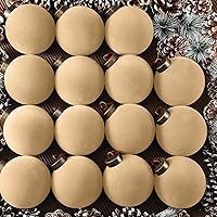 Vista 8 de Liliful - 15 bolas de Navidad, de terciopelo, a granel, flocadas, de plástico, adornos decorativos para colgar, decoración de árbol de Navidad Marrón