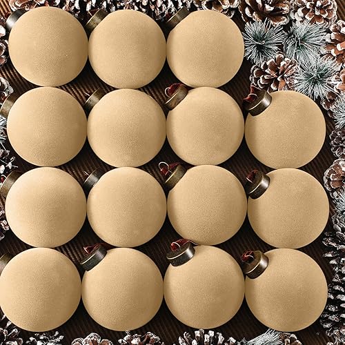 Miniatura 8 de 15 bolas de Navidad de terciopelo a granel, adornos de bola de árbol de Navidad flocadas, bolas de plástico, adornos decorativos para colgar,