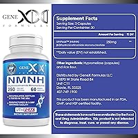Vista 2 de Genex Formulas 250 mg NMNH (60 cápsulas - 30 porciones) Uthpeak NMNH (mononucleótido de dihidronicinamida) NAD+ precursor para un envejecimiento