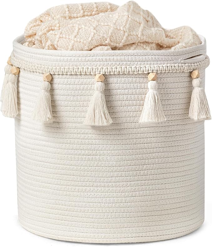 UBBCARE Decorative Cotton Rope Basket14 x 15 in, Boho