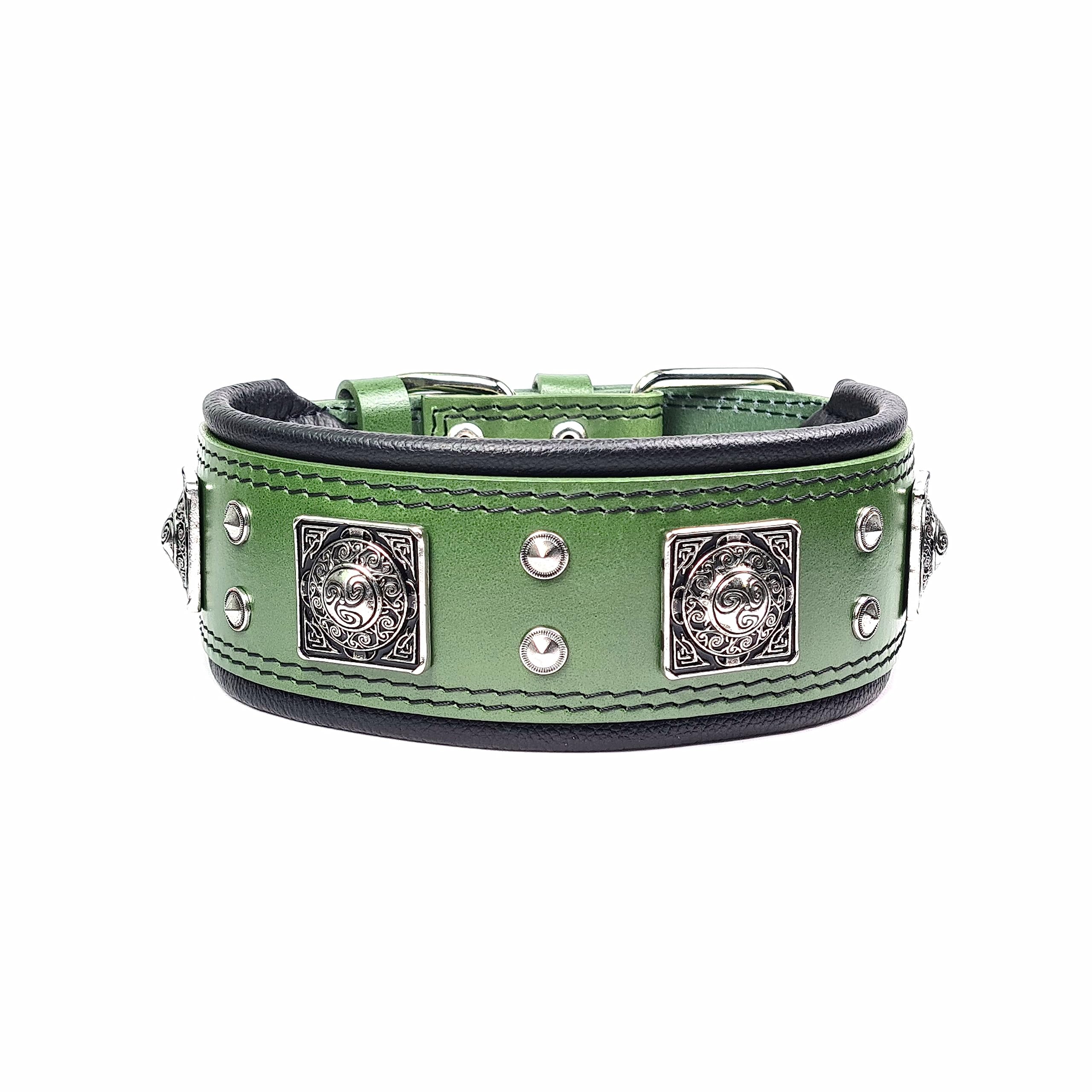 Bestia™ EROS Hundehalsband für große Hunde. 100% Leder. Weich gepolstert. 6,3 cm breit. TOP Qualität!