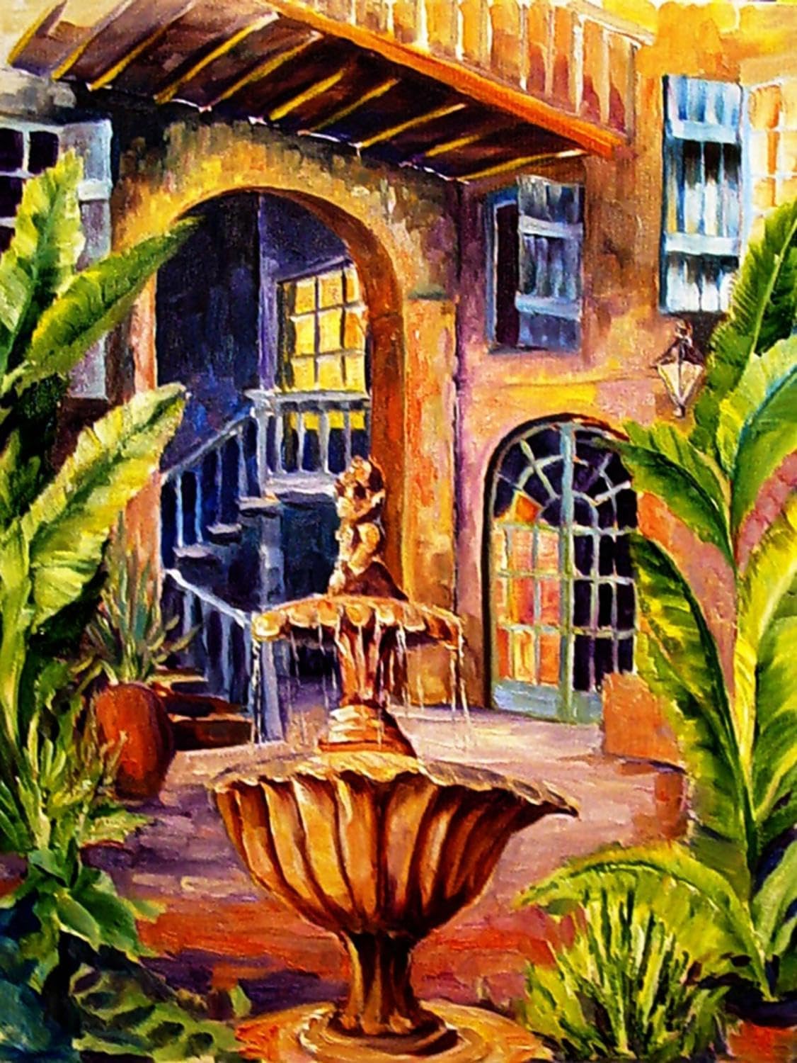 ART.COM Wall Art Print French Quarter Courtyard in New Orleans by Diane Millsap, 18" x 24"
