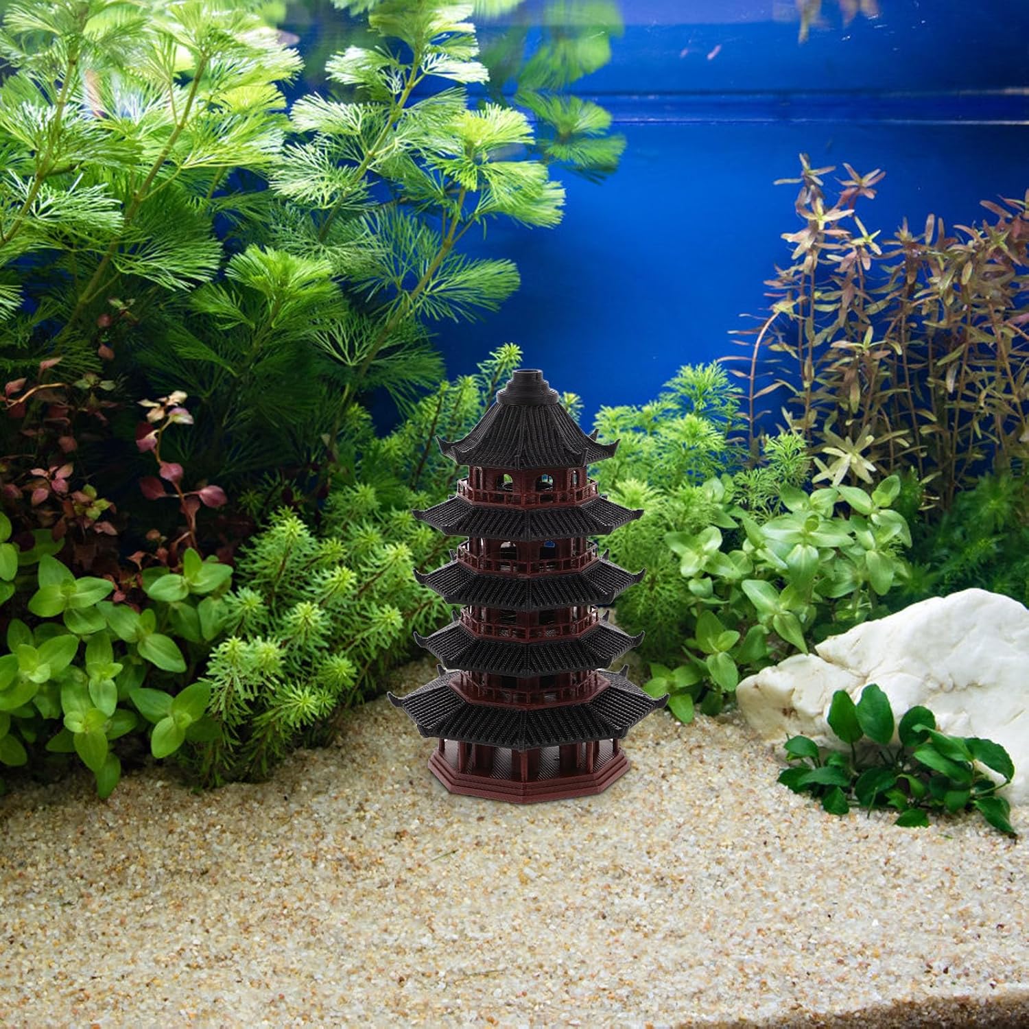 Mini Pavilion Pagoda Ancient Building Model for Bonsai Aquarium Decor